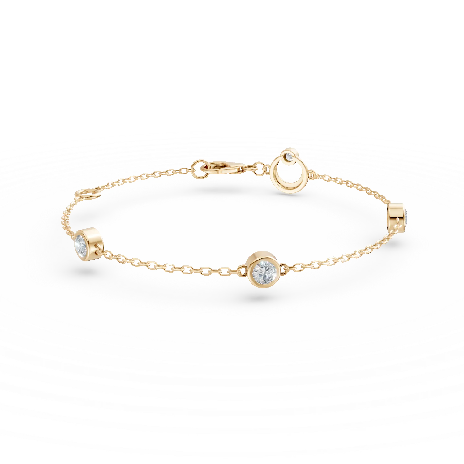 Bratara din aur galben cu diamante de 0.2ct create in laborator