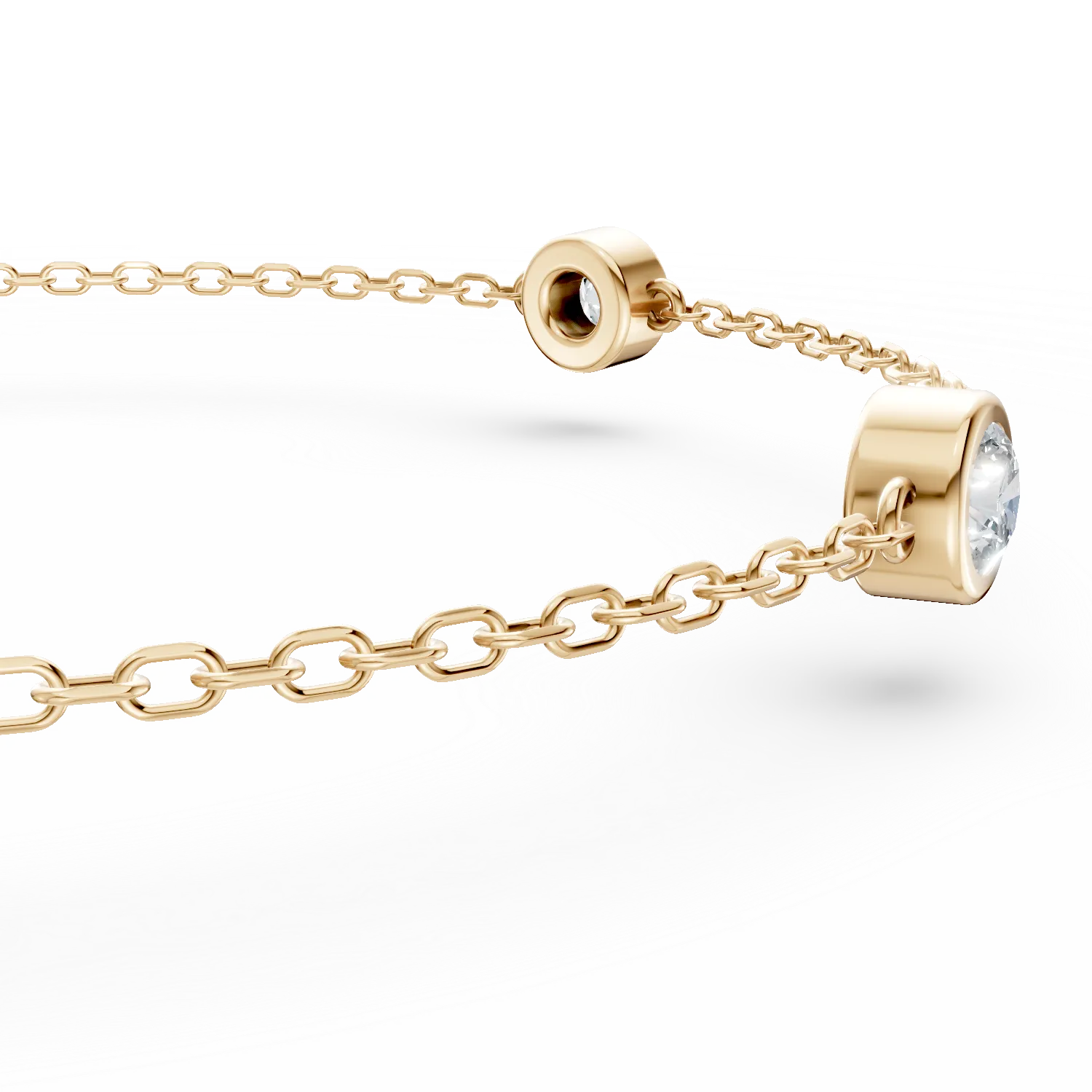 Bratara din aur galben cu diamante de 0.2ct create in laborator