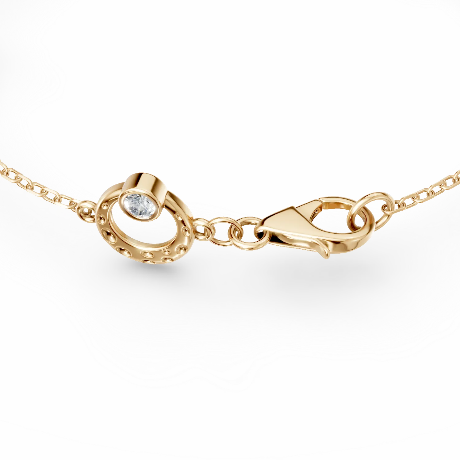 Bratara din aur galben cu diamante de 0.2ct create in laborator