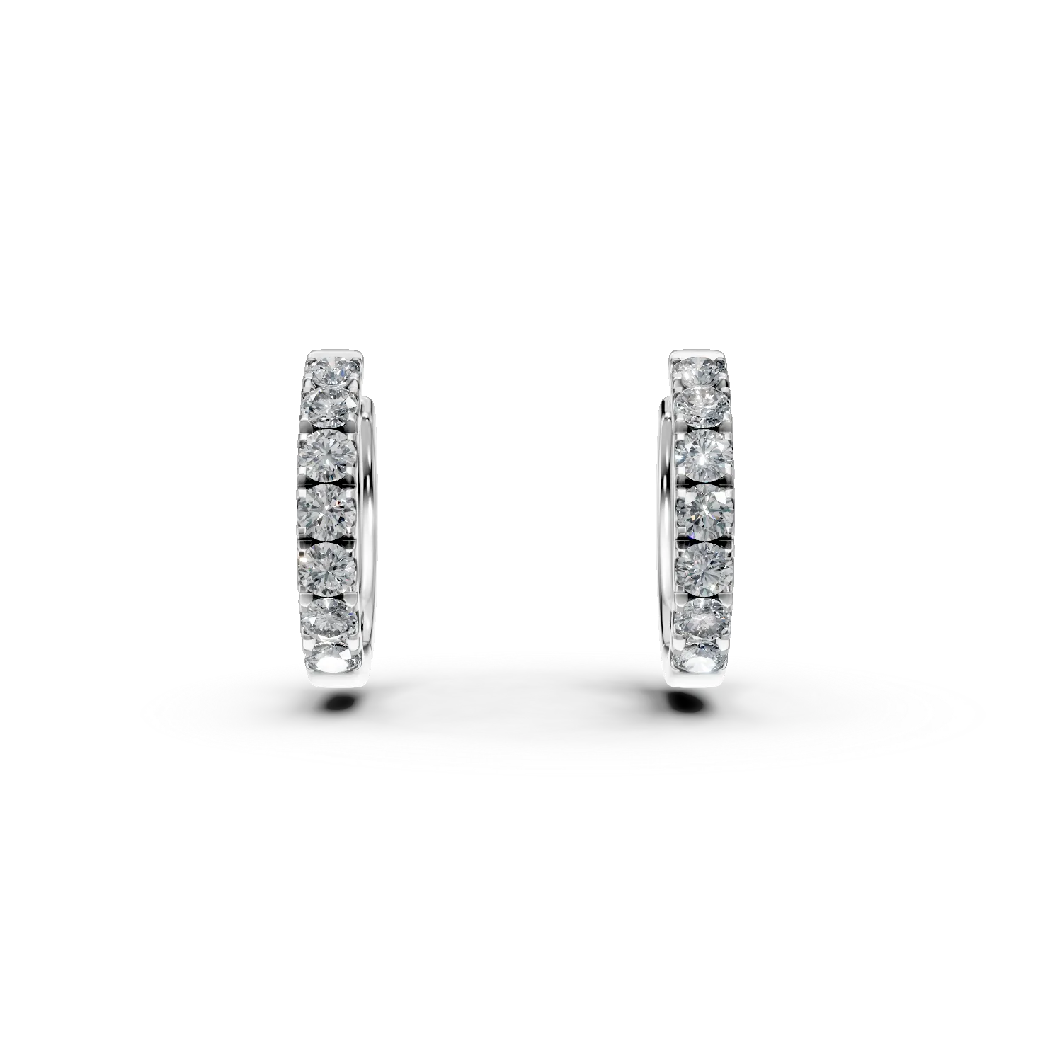 Cercei creole din aur alb cu diamante de 0.4ct create in laborator