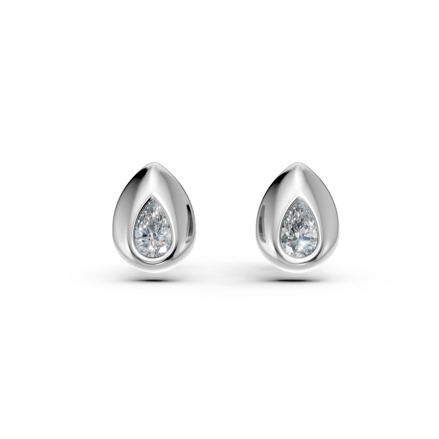 Cercei stud din aur alb cu diamante de 0.6ct create in laborator