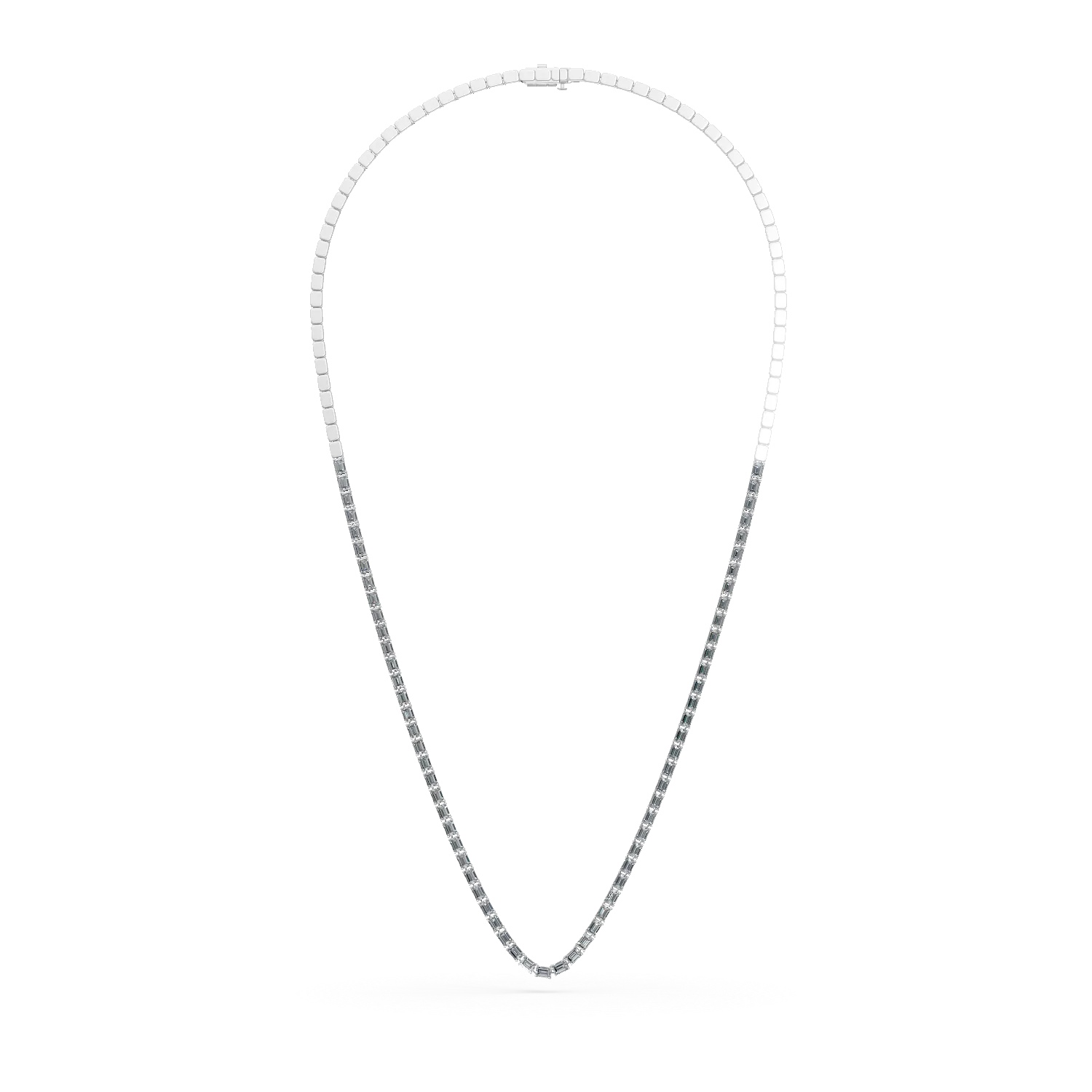 Colier tennis din aur alb cu diamante de 5.8ct create in laborator