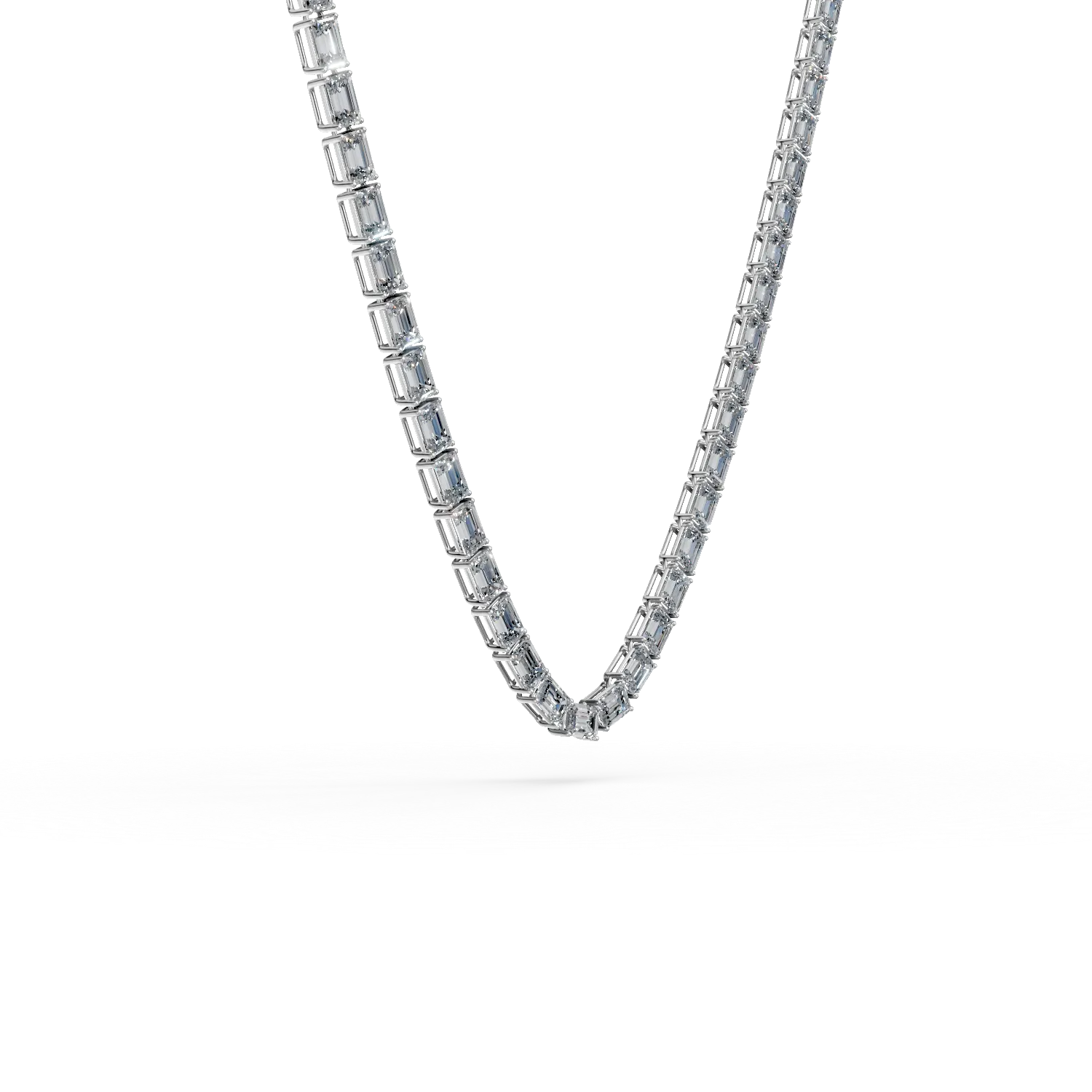 Colier tennis din aur alb cu diamante de 5.8ct create in laborator