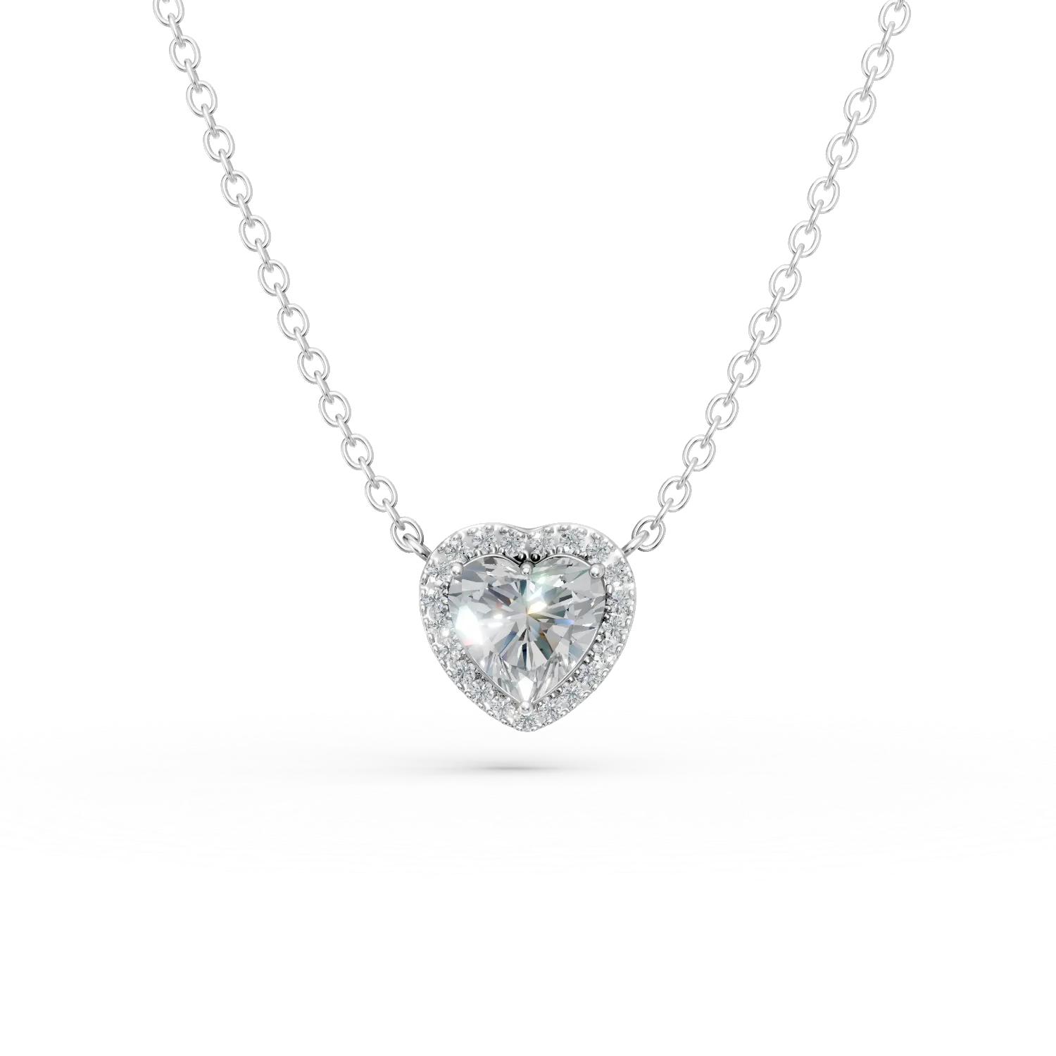 Lant cu pandantiv din argint cu zirconii