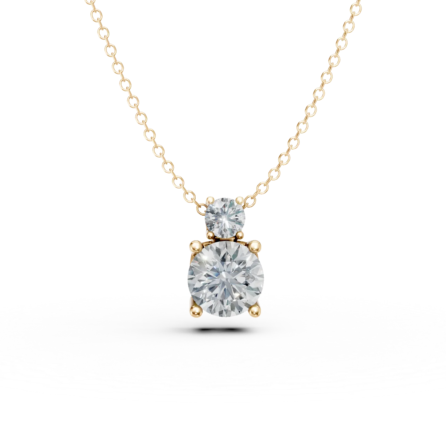 Lant cu pandantiv din aur galben cu zirconii