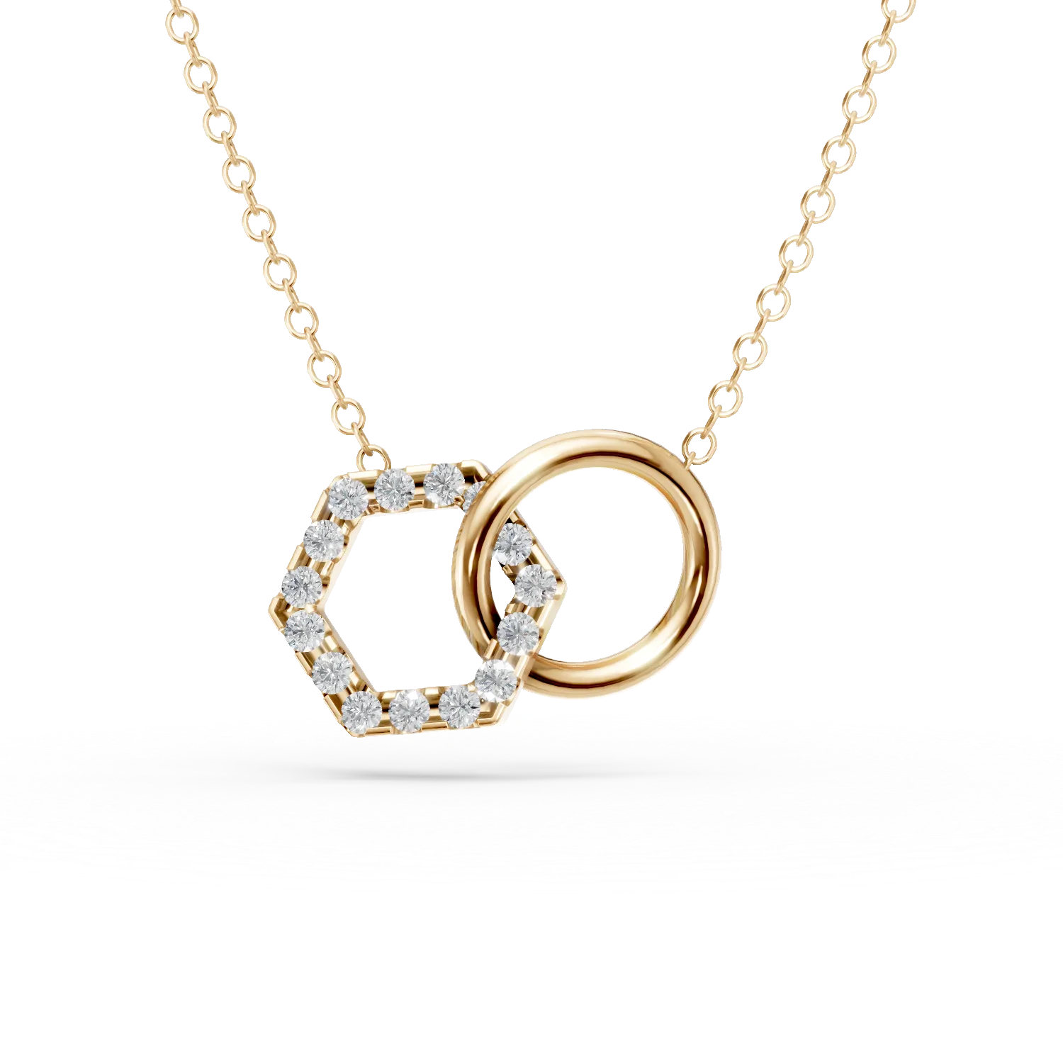 Lant cu pandantive din aur galben cu zirconii