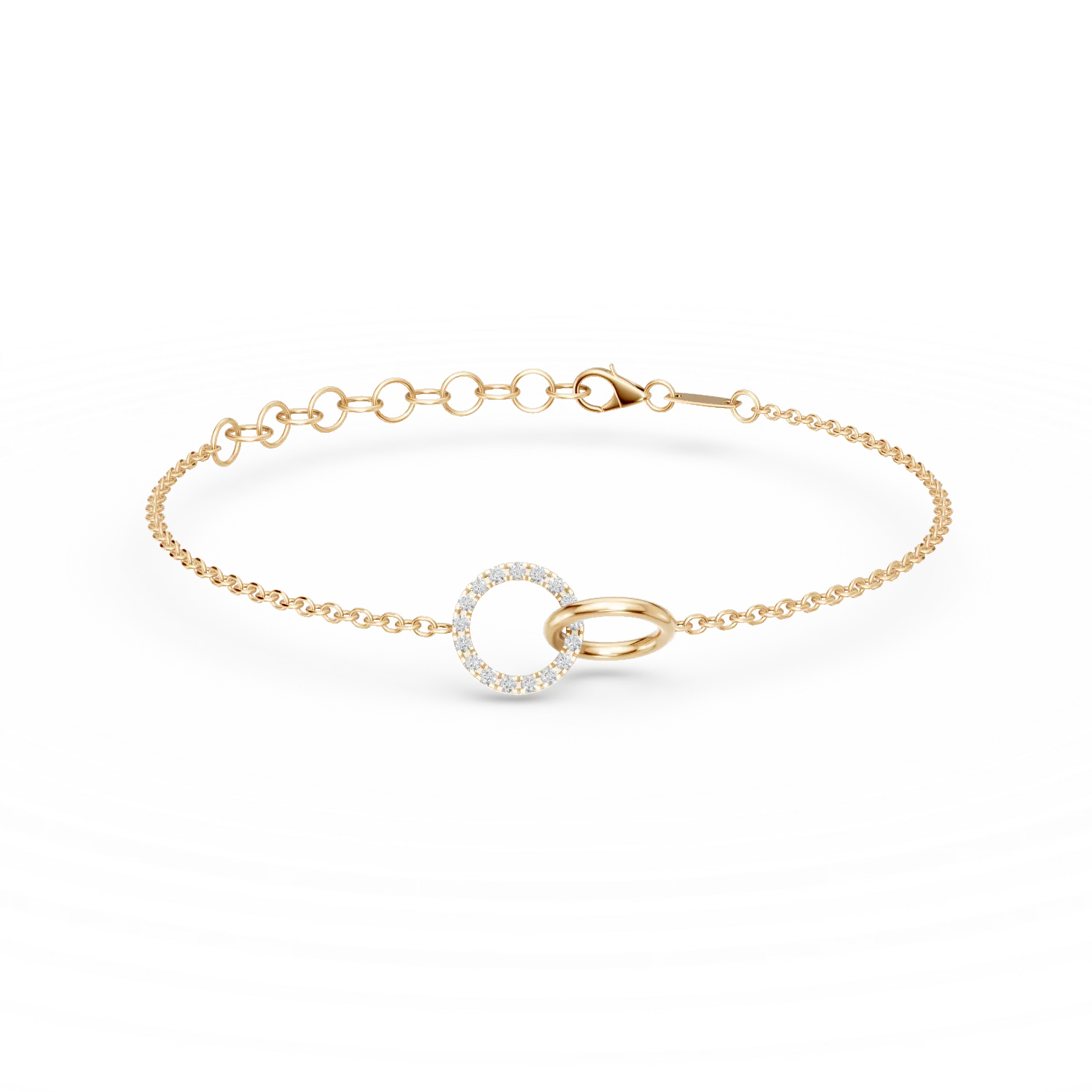 Bratara cu pandantive din aur galben cu zirconii
