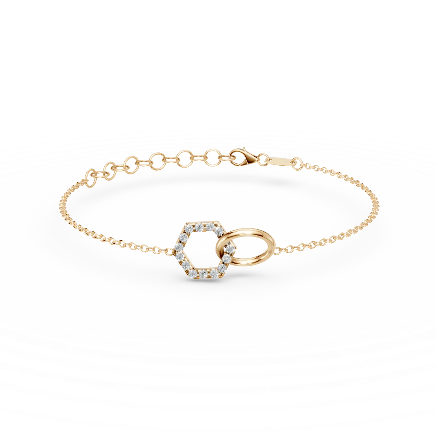Bratara cu pandantive din aur galben cu zirconii
