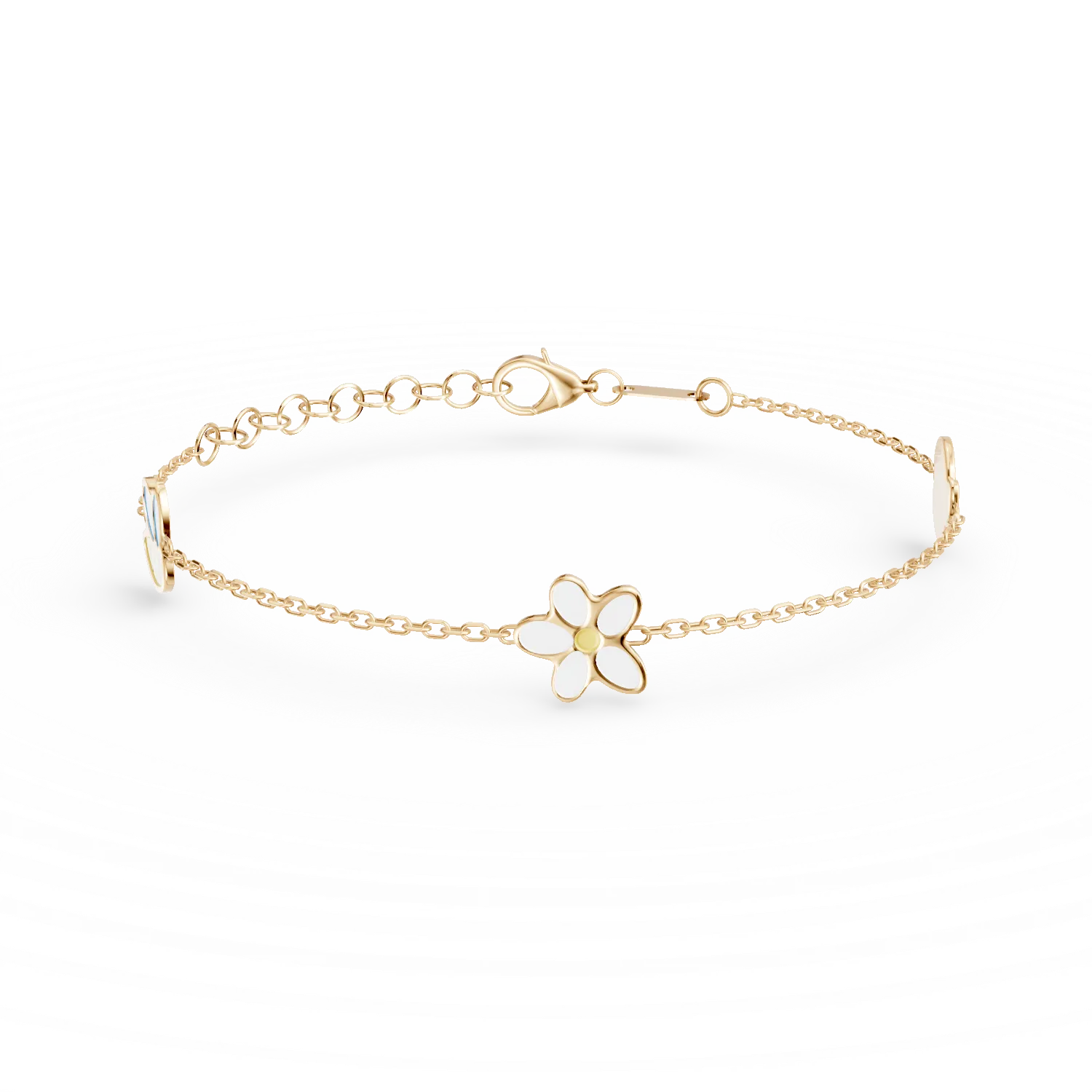 Bratara cu pandantive din aur galben pentru copii