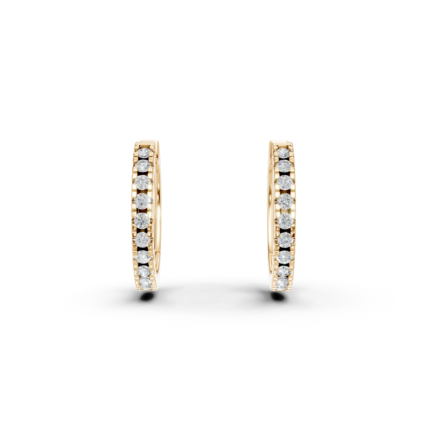 Cercei creole din aur galben cu zirconii