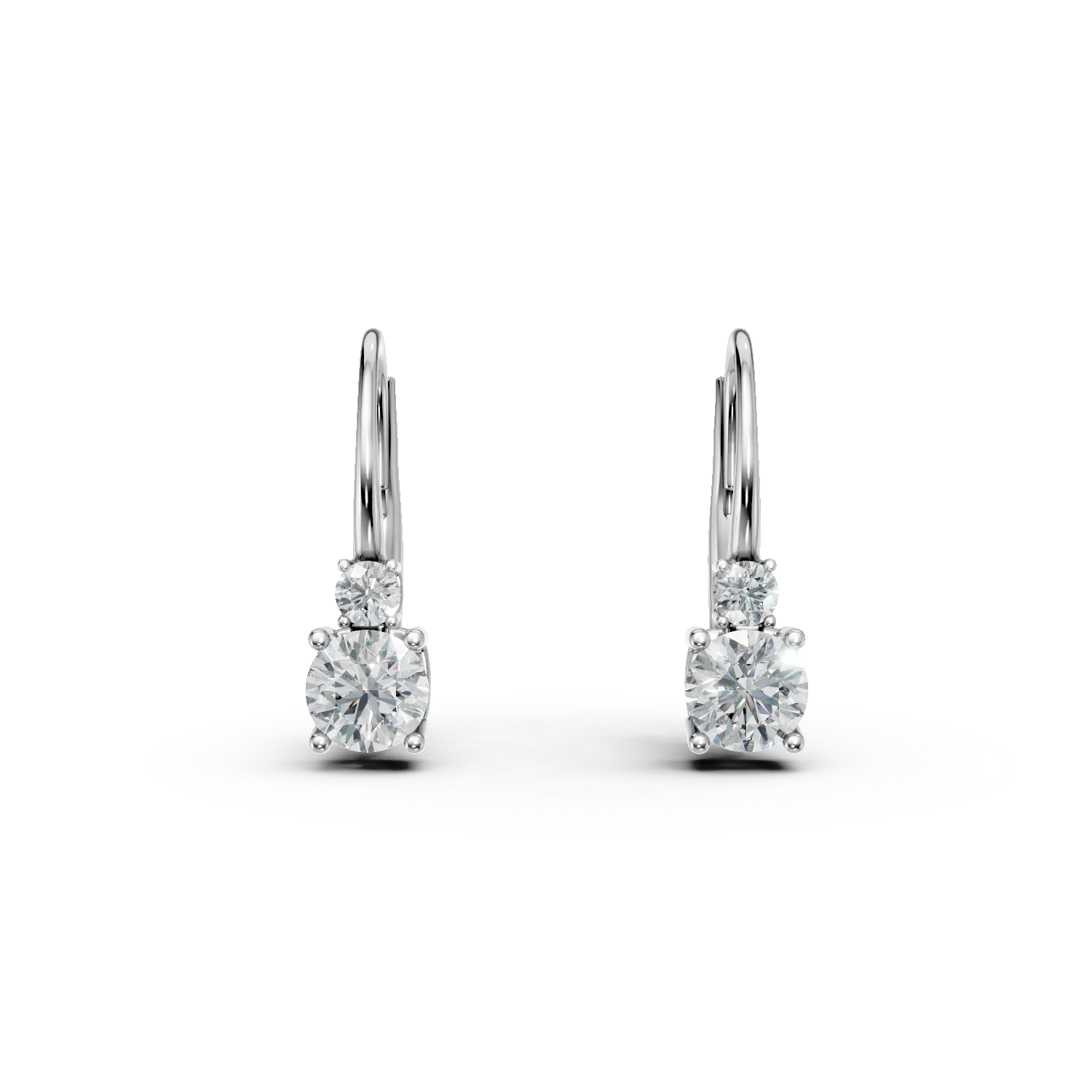 Cercei din aur alb cu zirconii