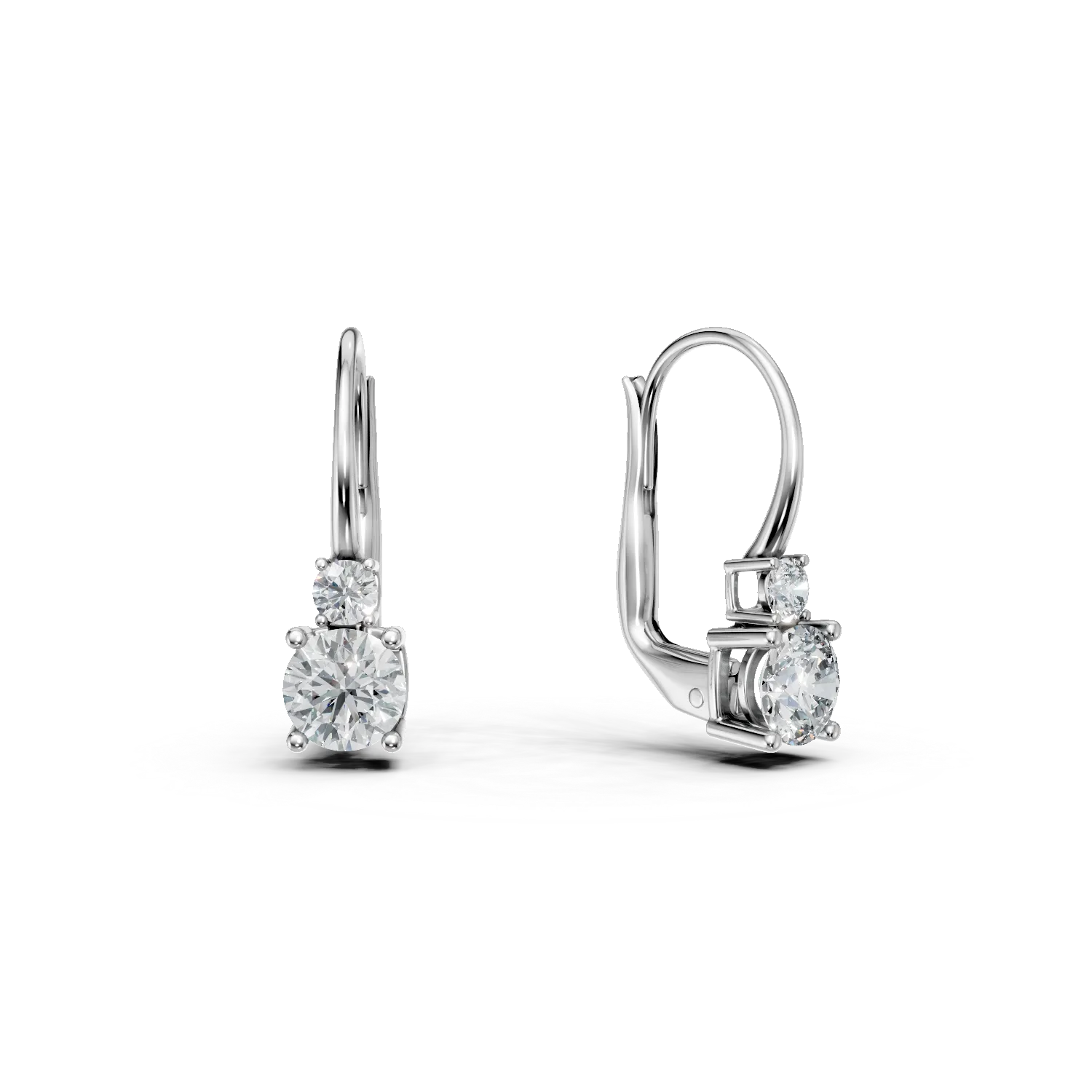 Cercei din aur alb cu zirconii