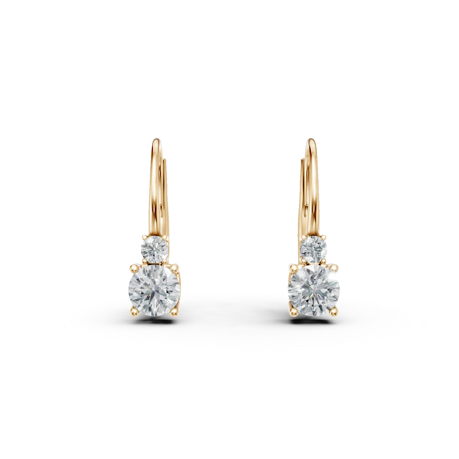 Cercei din aur galben cu zirconii