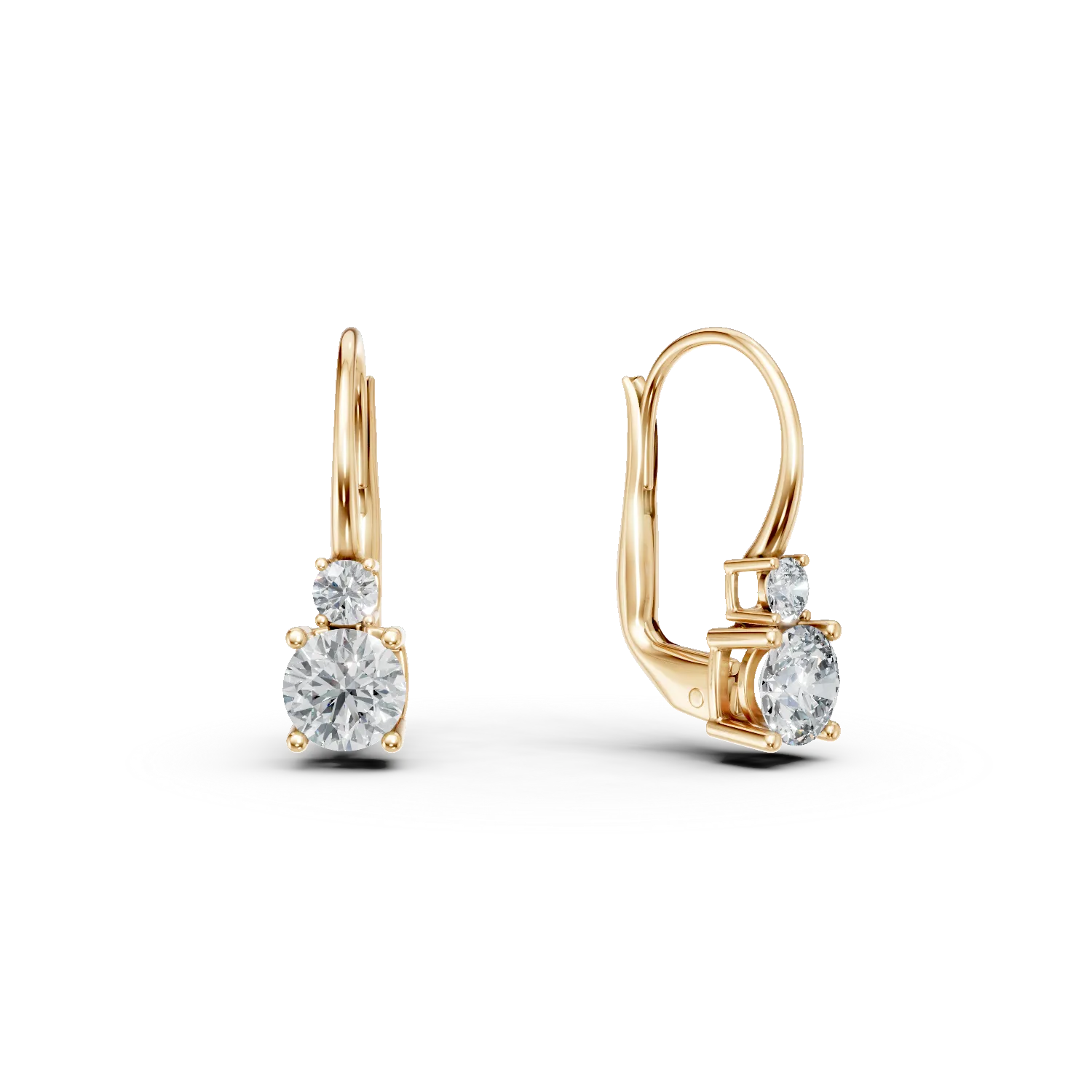 Cercei din aur galben cu zirconii