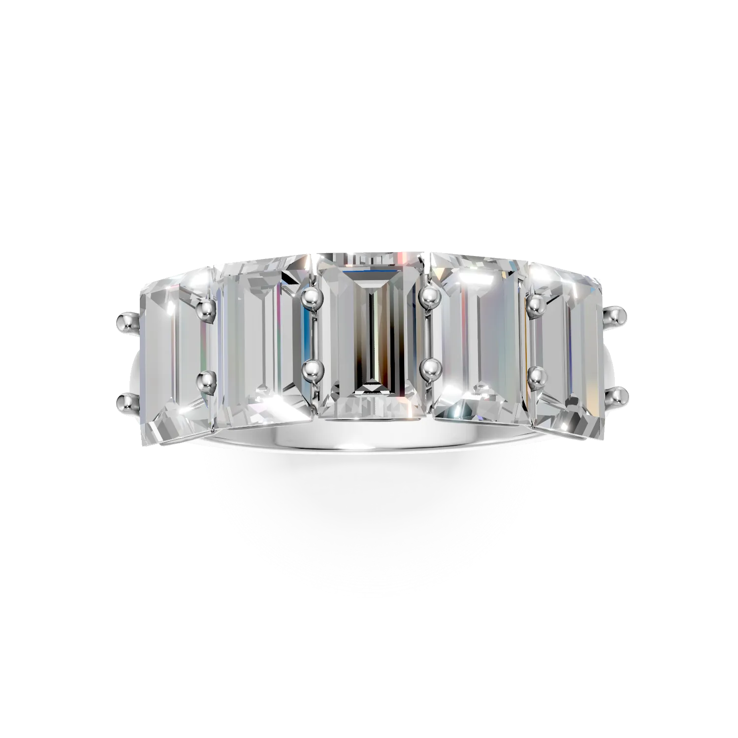 Inel din aur alb cu diamante de 1.5ct create in laborator