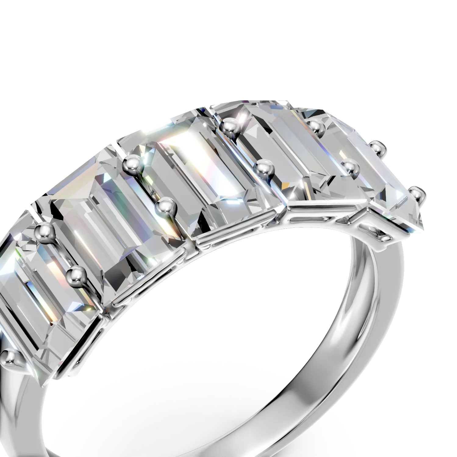 Inel din aur alb cu diamante de 1.5ct create in laborator
