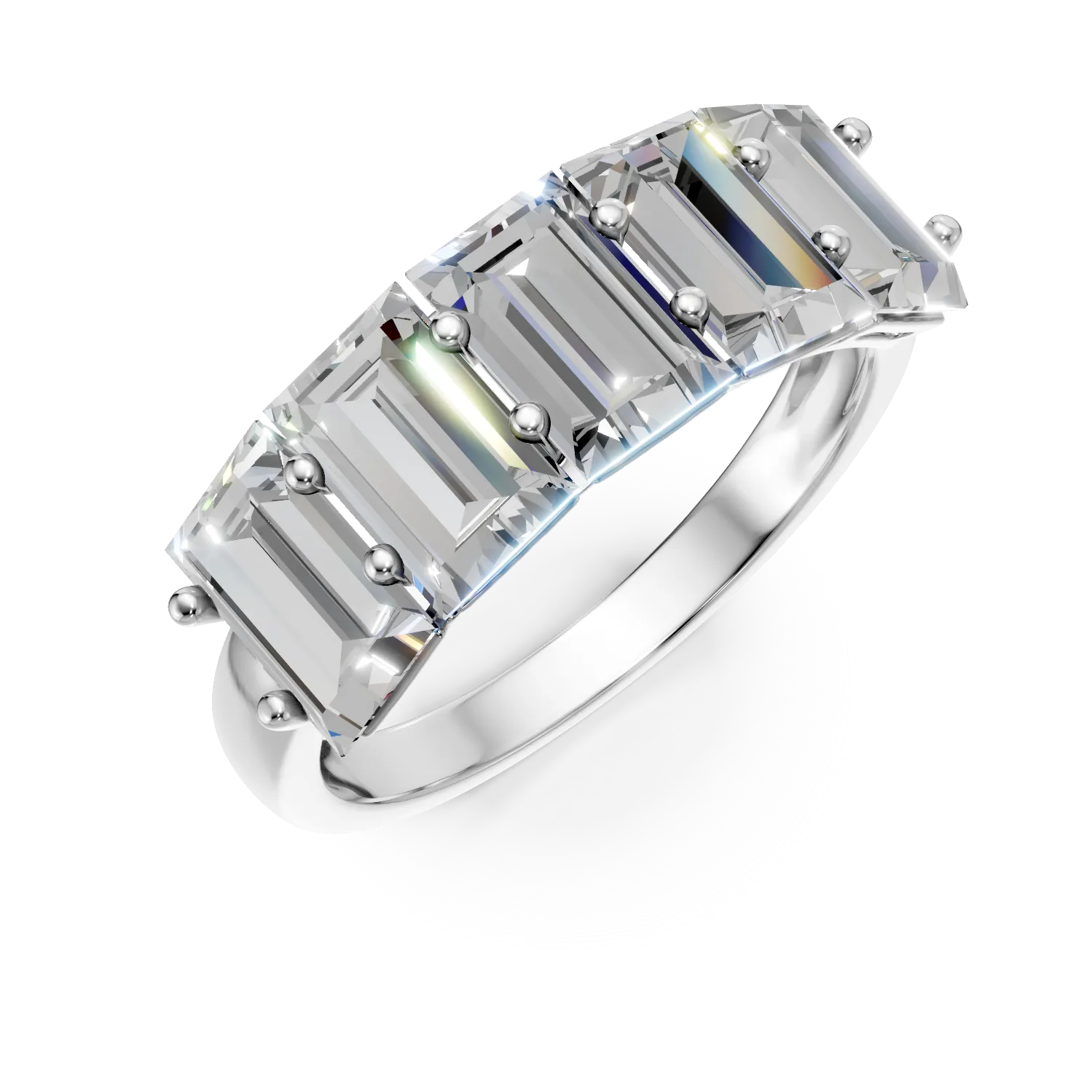 Inel din aur alb cu diamante de 1.6ct create in laborator