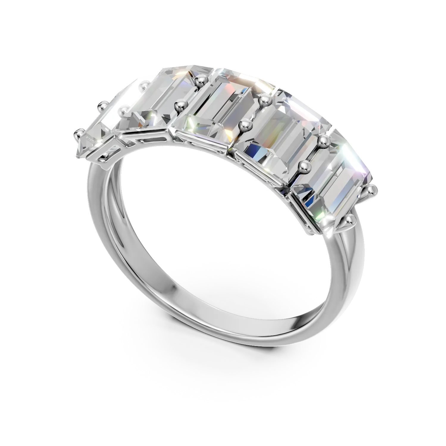 Inel din aur alb cu diamante de 1.6ct create in laborator