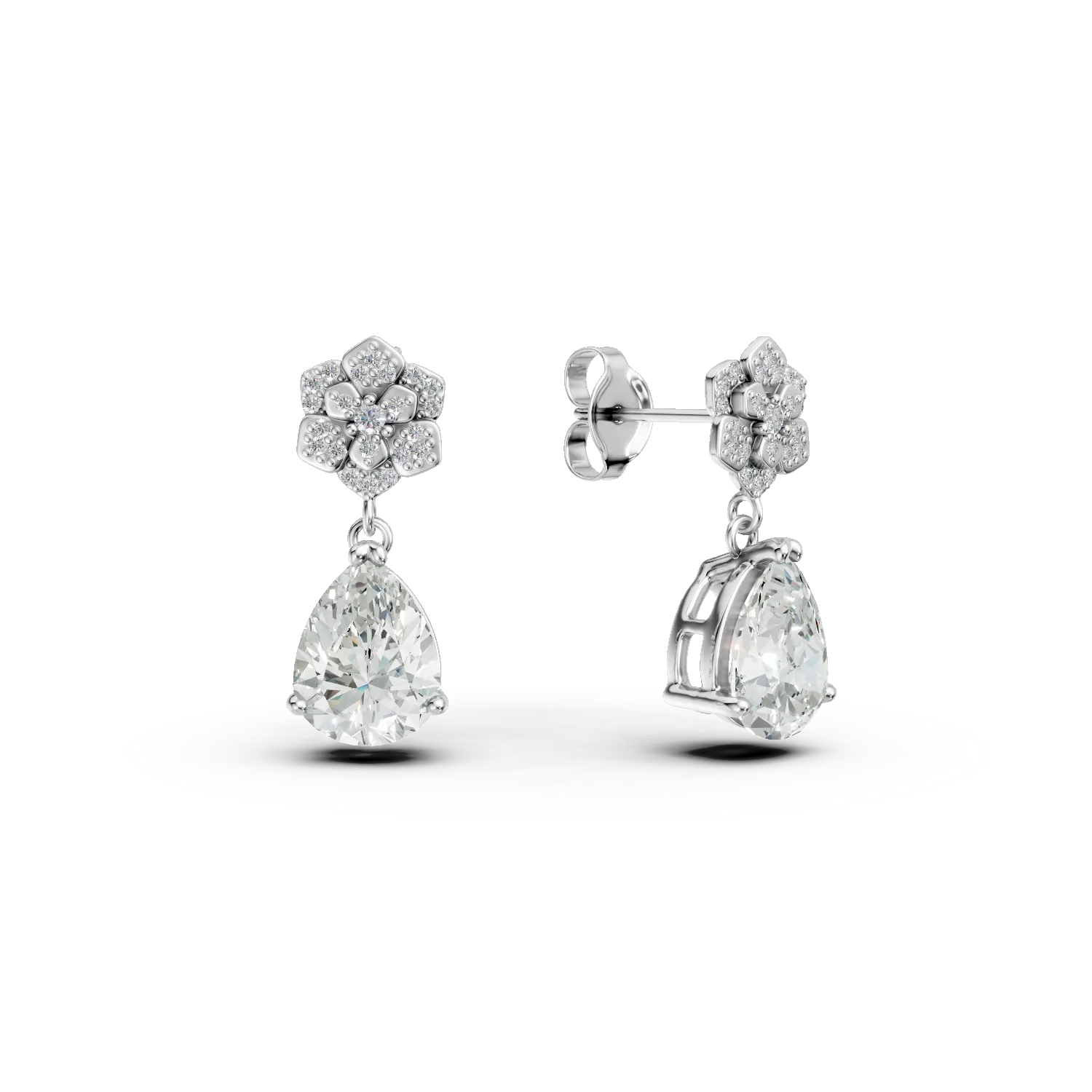 Cercei din argint cu zirconii