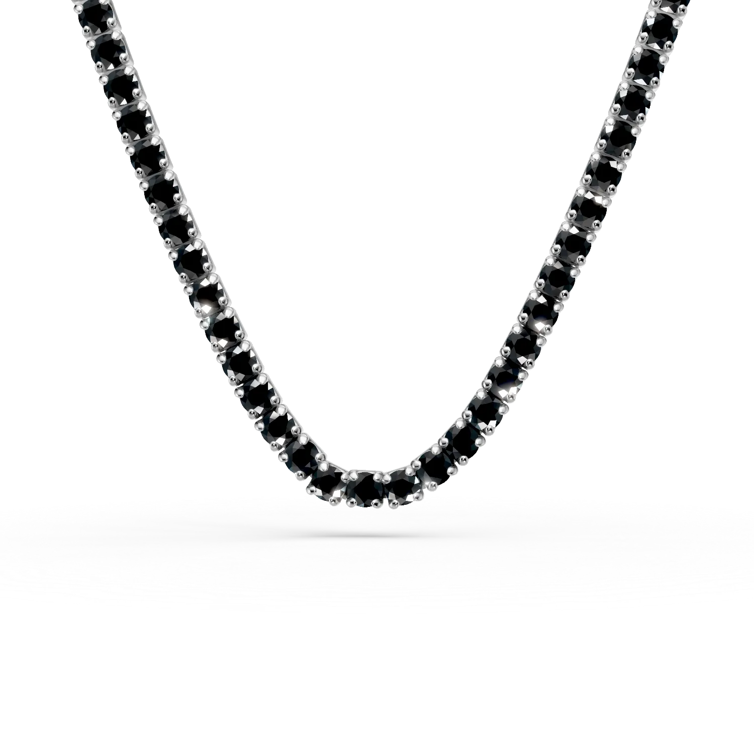 Colier tennis din argint cu zirconii negre