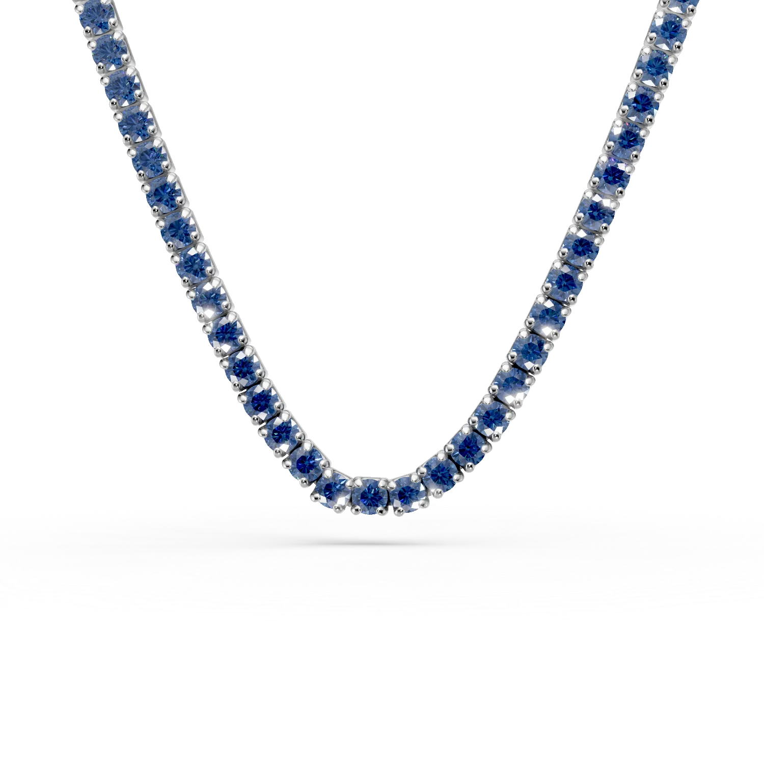 Colier tennis din argint cu zirconii albastre