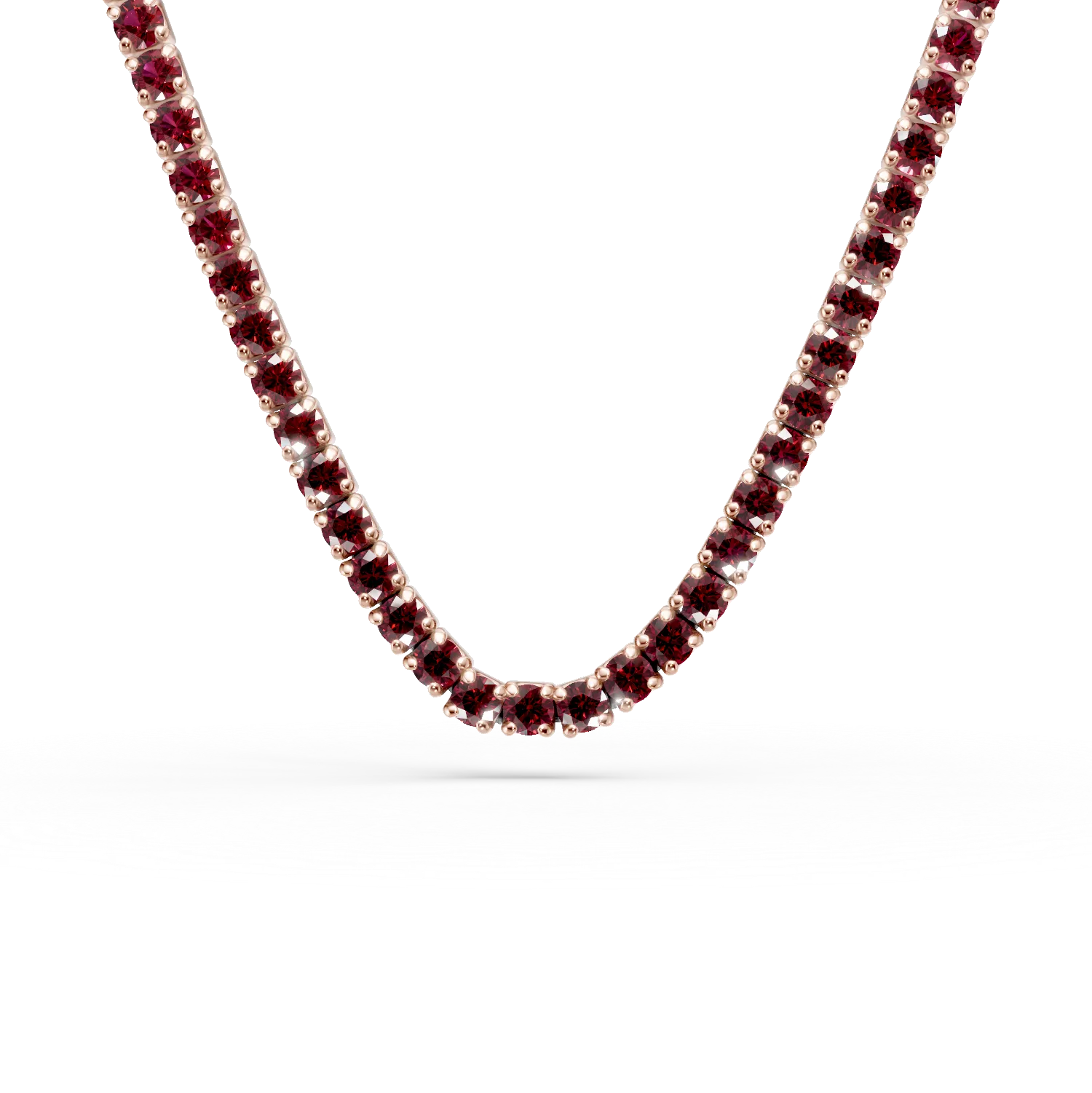 Colier tennis din argint roz cu zirconii roz