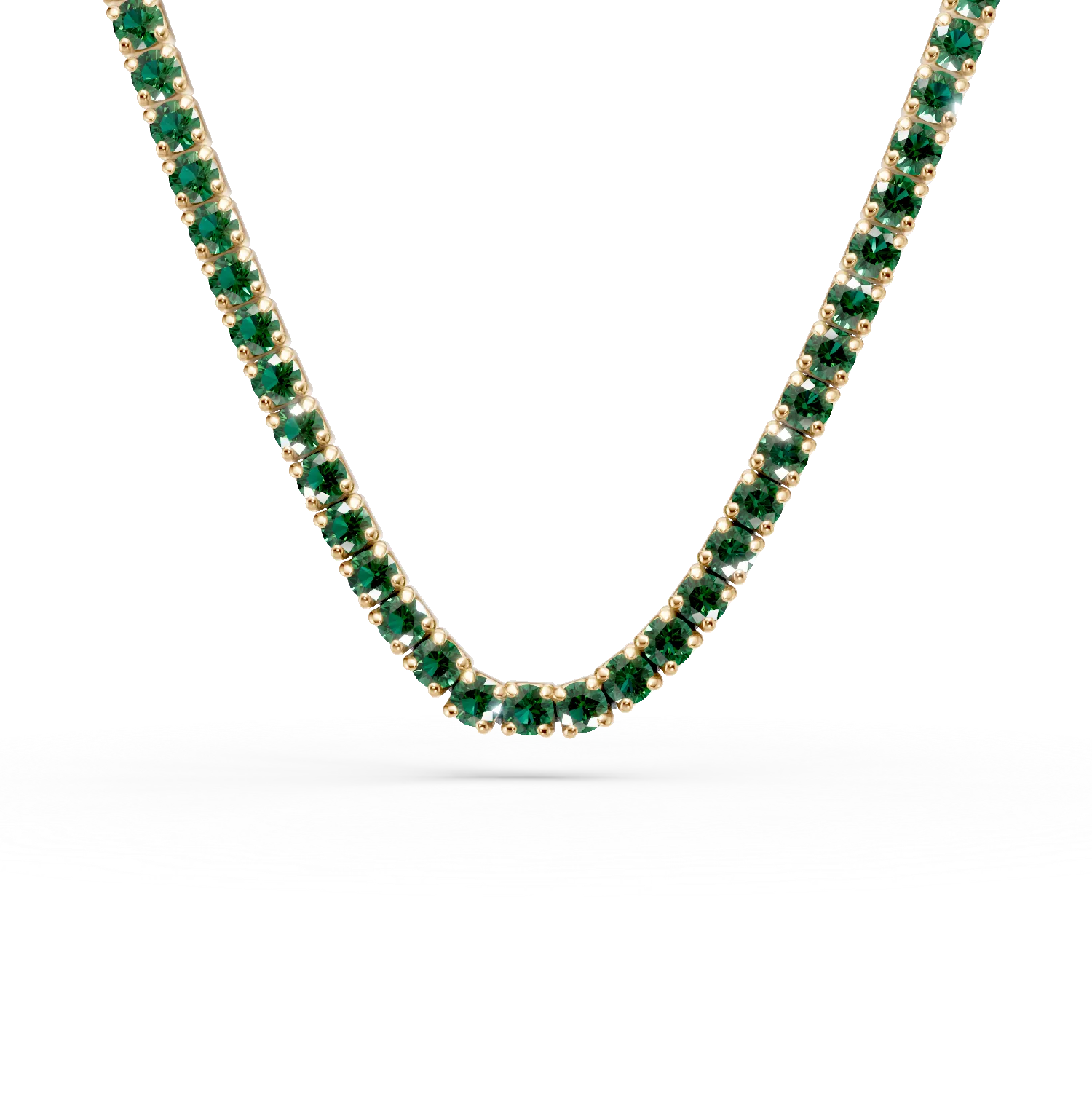 Colier tennis din argint galben cu zirconii verzi