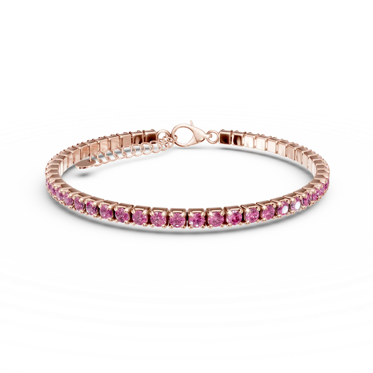 Bratara tennis din argint roz cu zirconii roz