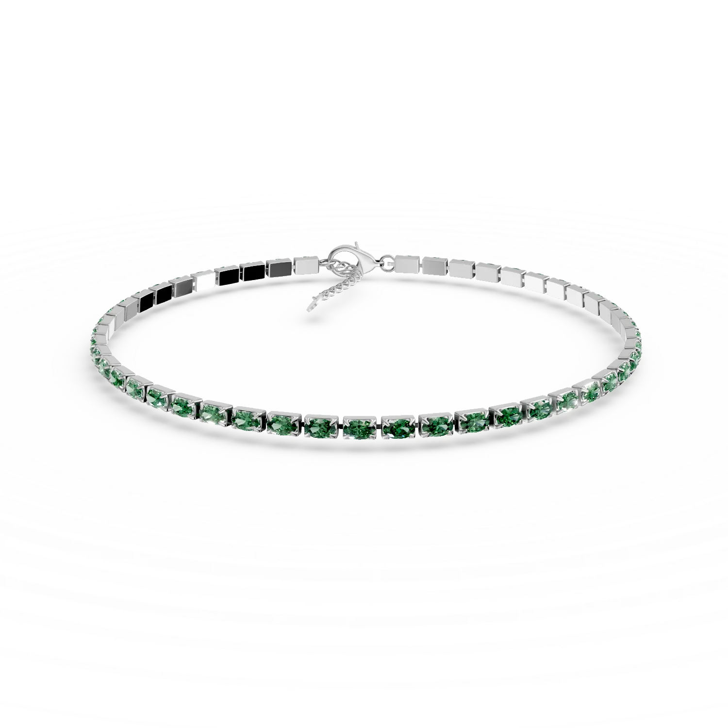 Bratara tennis din argint cu zirconii verzi - imagine 7