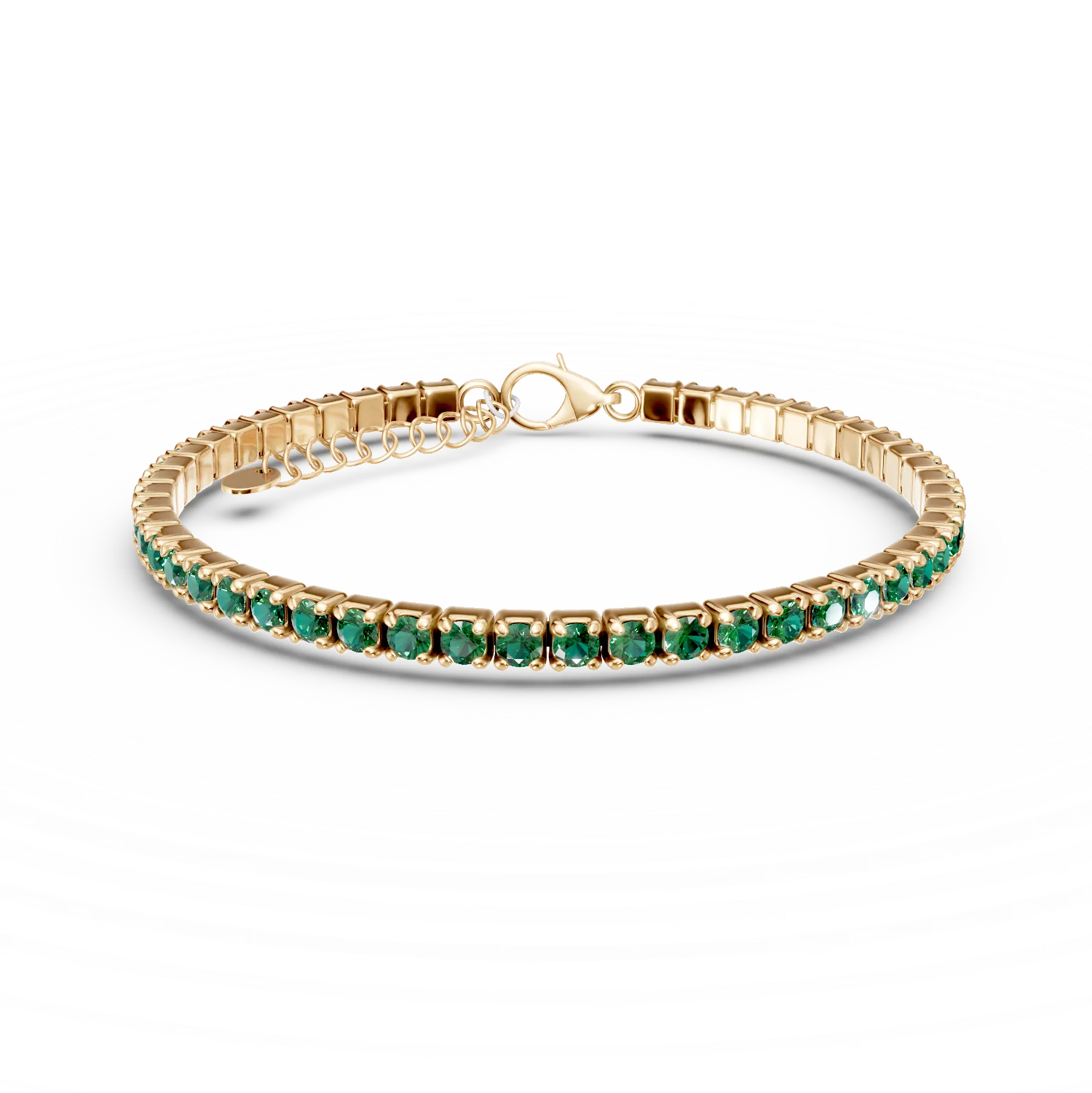 Bratara tennis din argint galben cu zirconii verzi - imagine 7