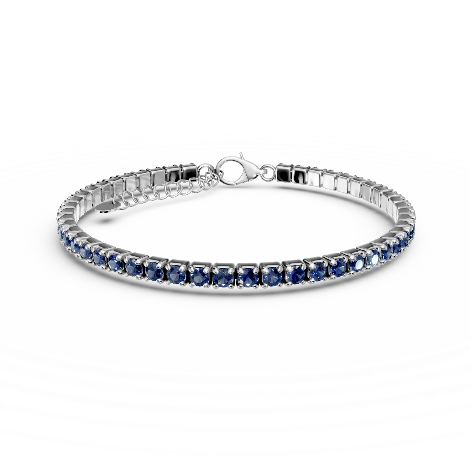 Bratara tennis din argint cu zirconii albastre - imagine 7