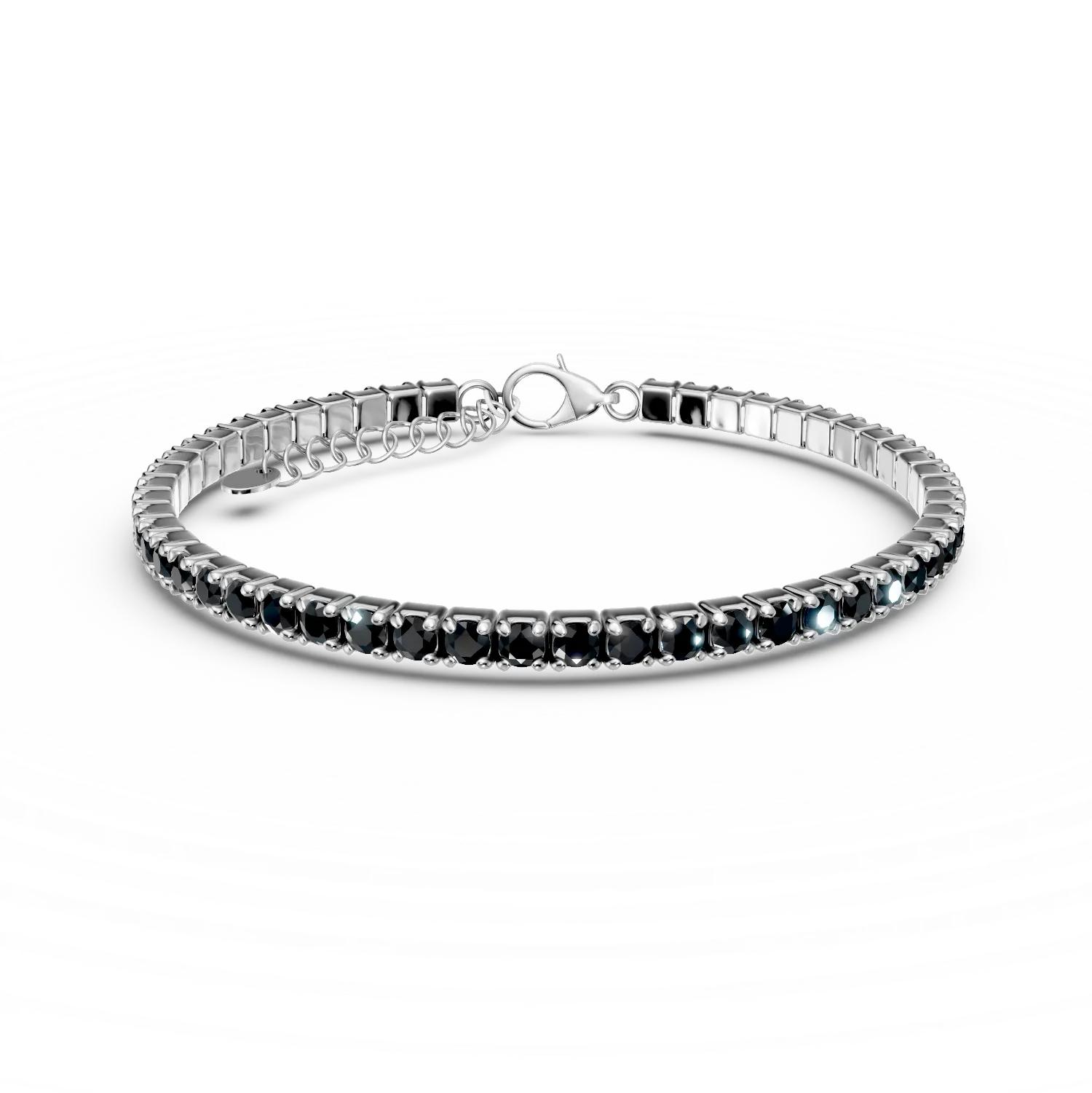 Bratara tennis din argint cu zirconii negre - imagine 7