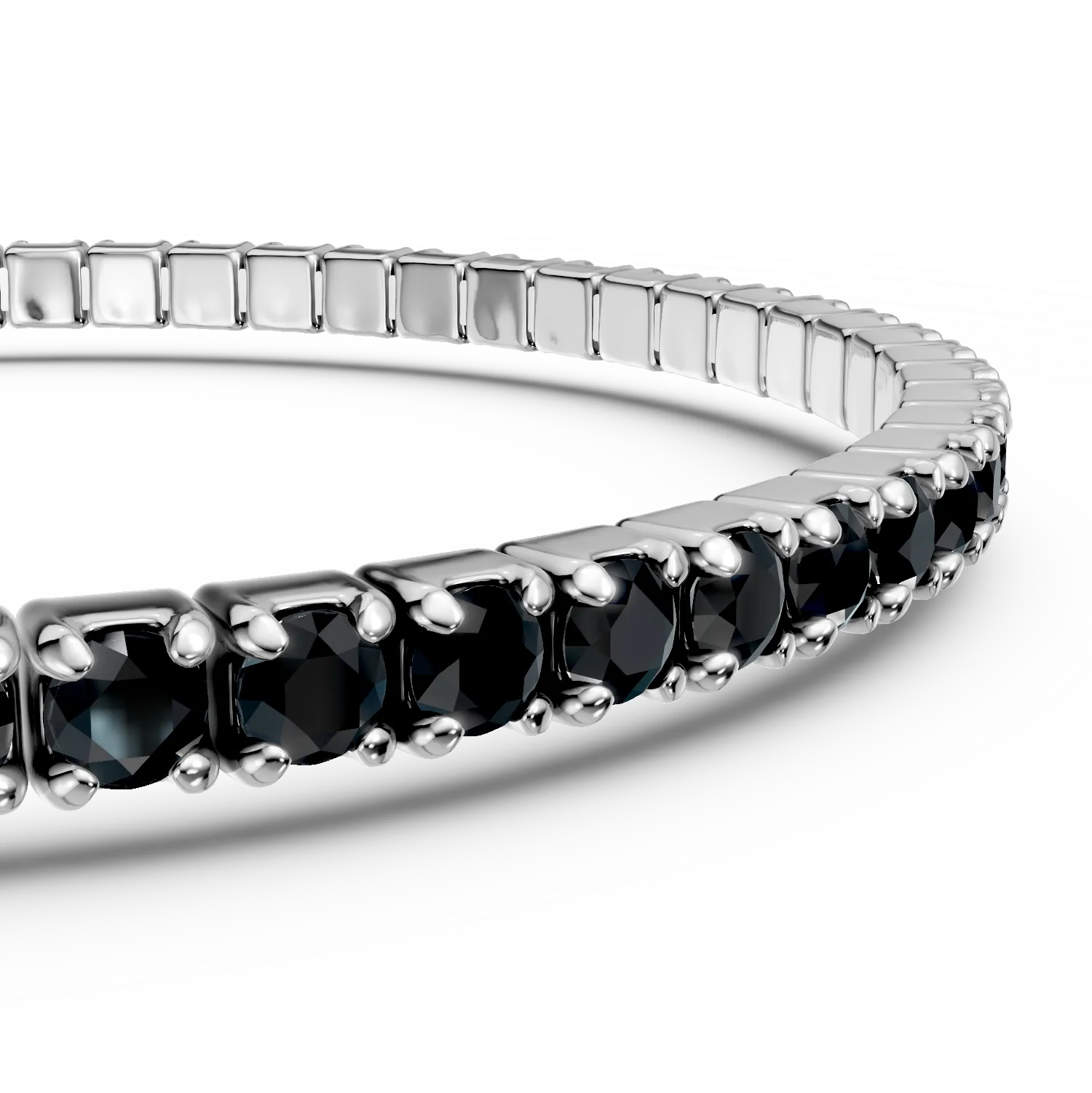 Bratara tennis din argint cu zirconii negre