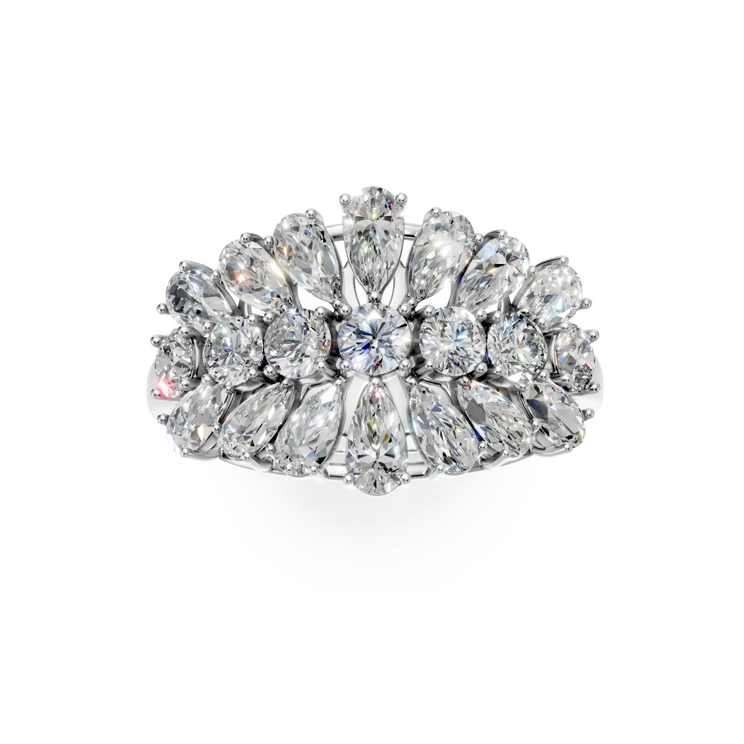Inel din aur alb cu diamante microsetting de 3.9ct create in laborator