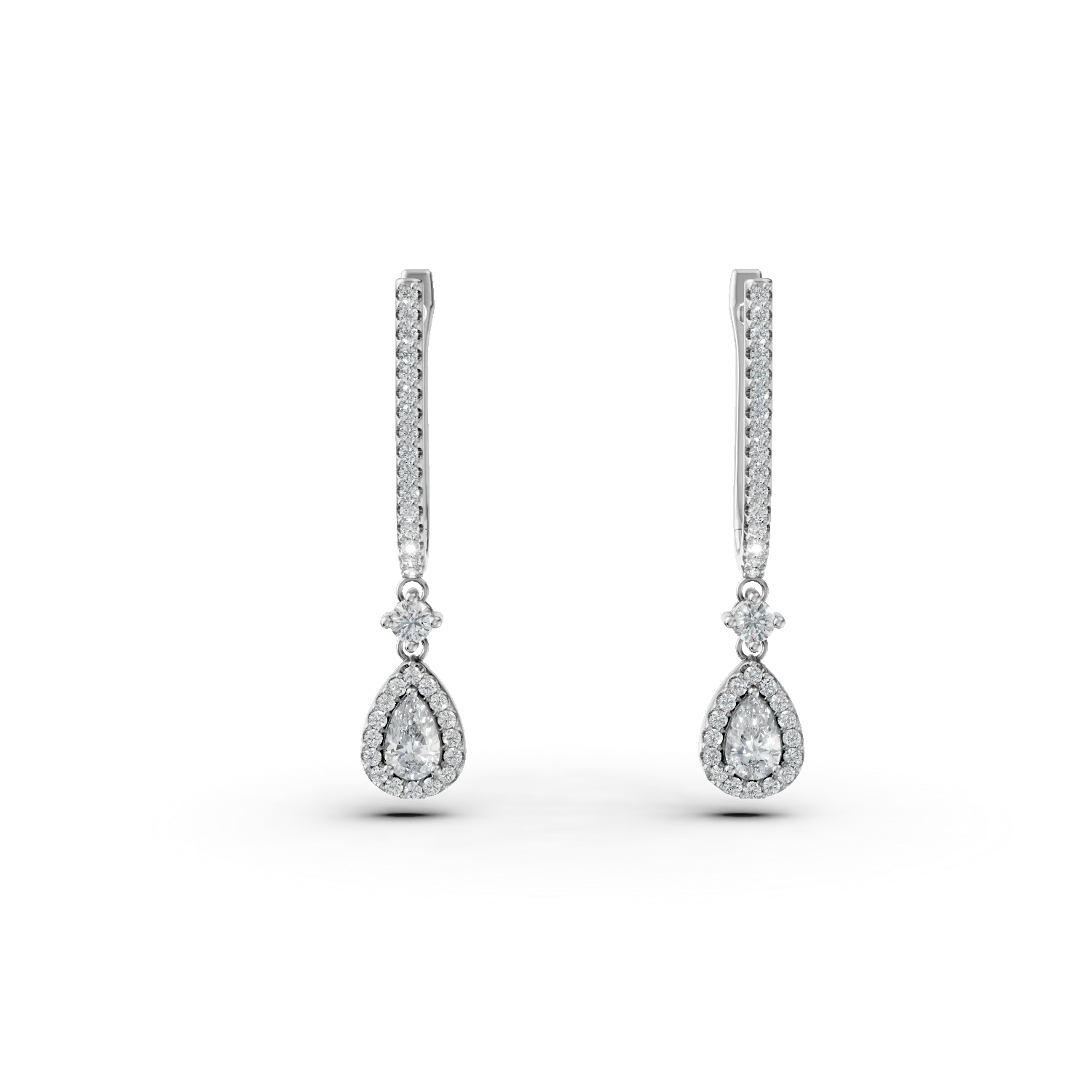 Cercei lacrima din argint cu zirconii