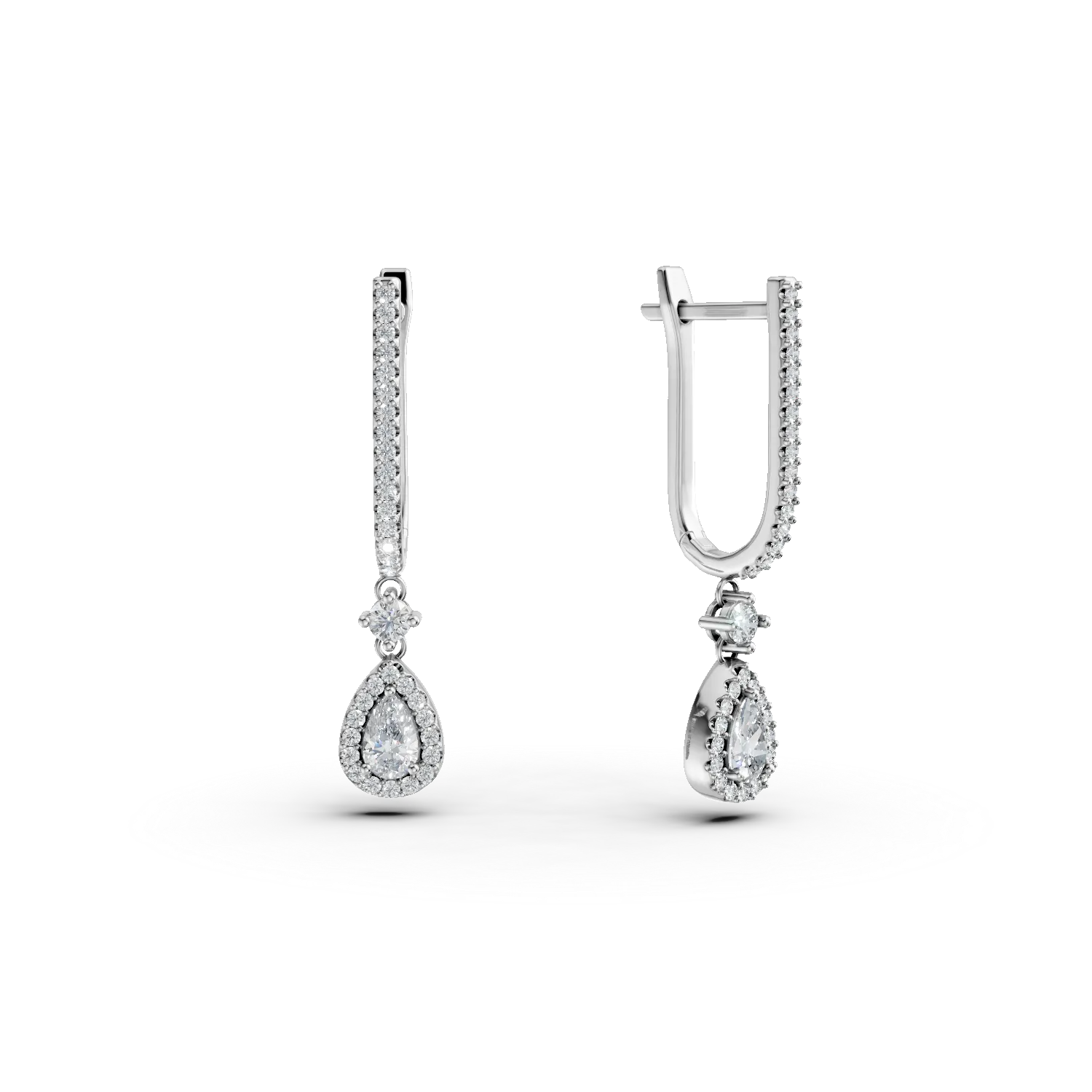 Cercei lacrima din argint cu zirconii