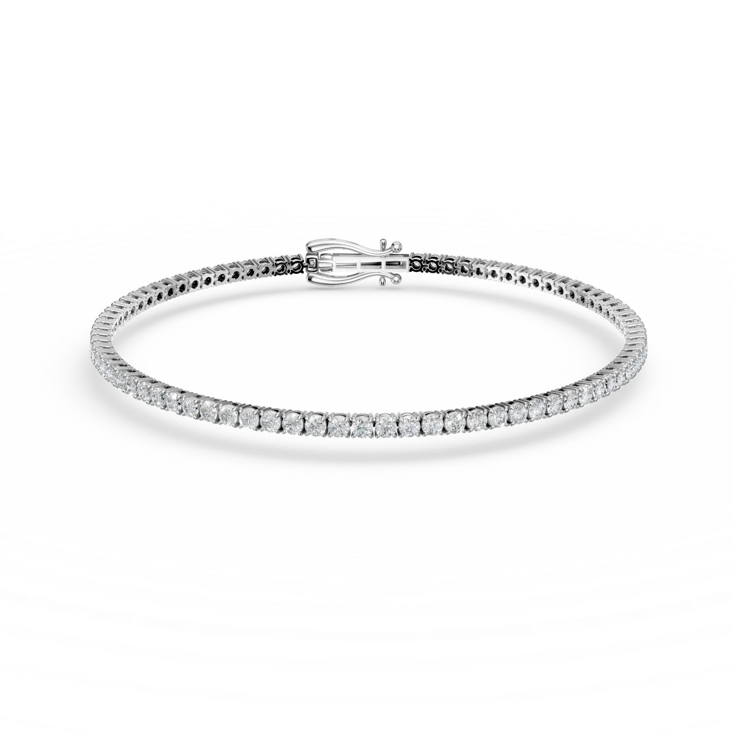 Bratara tennis din aur alb cu diamante de 1.7ct create in laborator - imagine 6