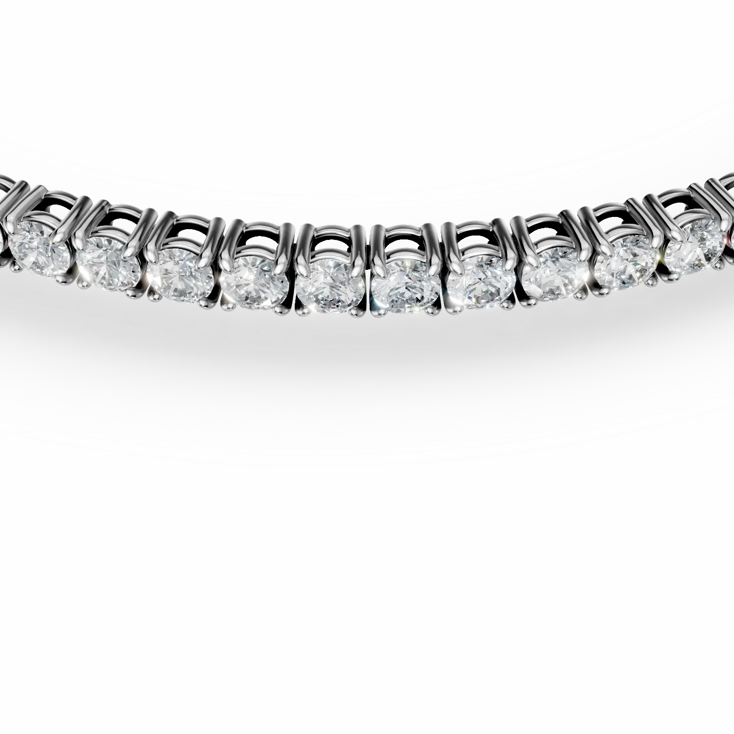 Bratara tennis din aur alb cu diamante de 1.7ct create in laborator