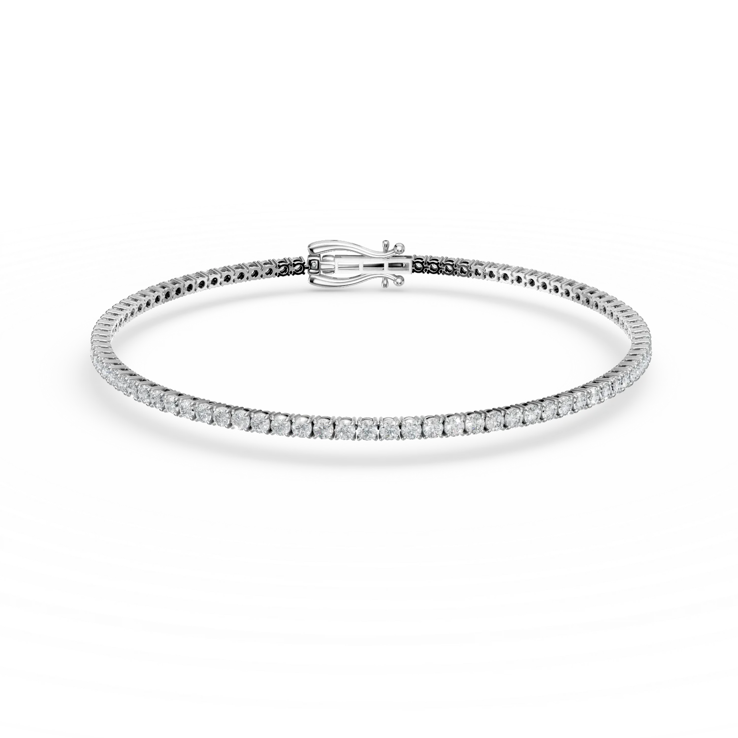 Bratara tennis din aur alb cu diamante de 1.8ct create in laborator
