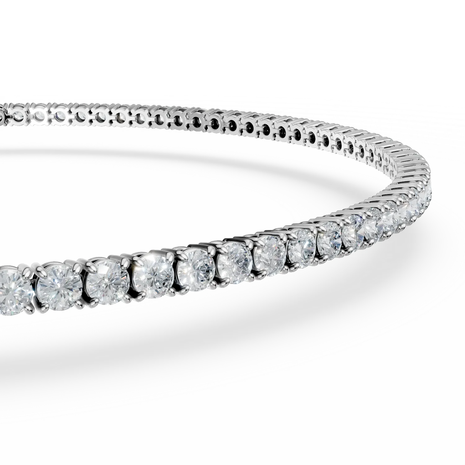 Bratara tennis din aur alb cu diamante de 1.8ct create in laborator