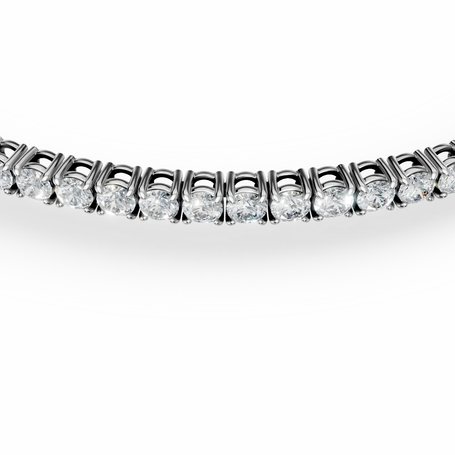 Bratara tennis din aur alb cu diamante de 2.1ct create in laborator