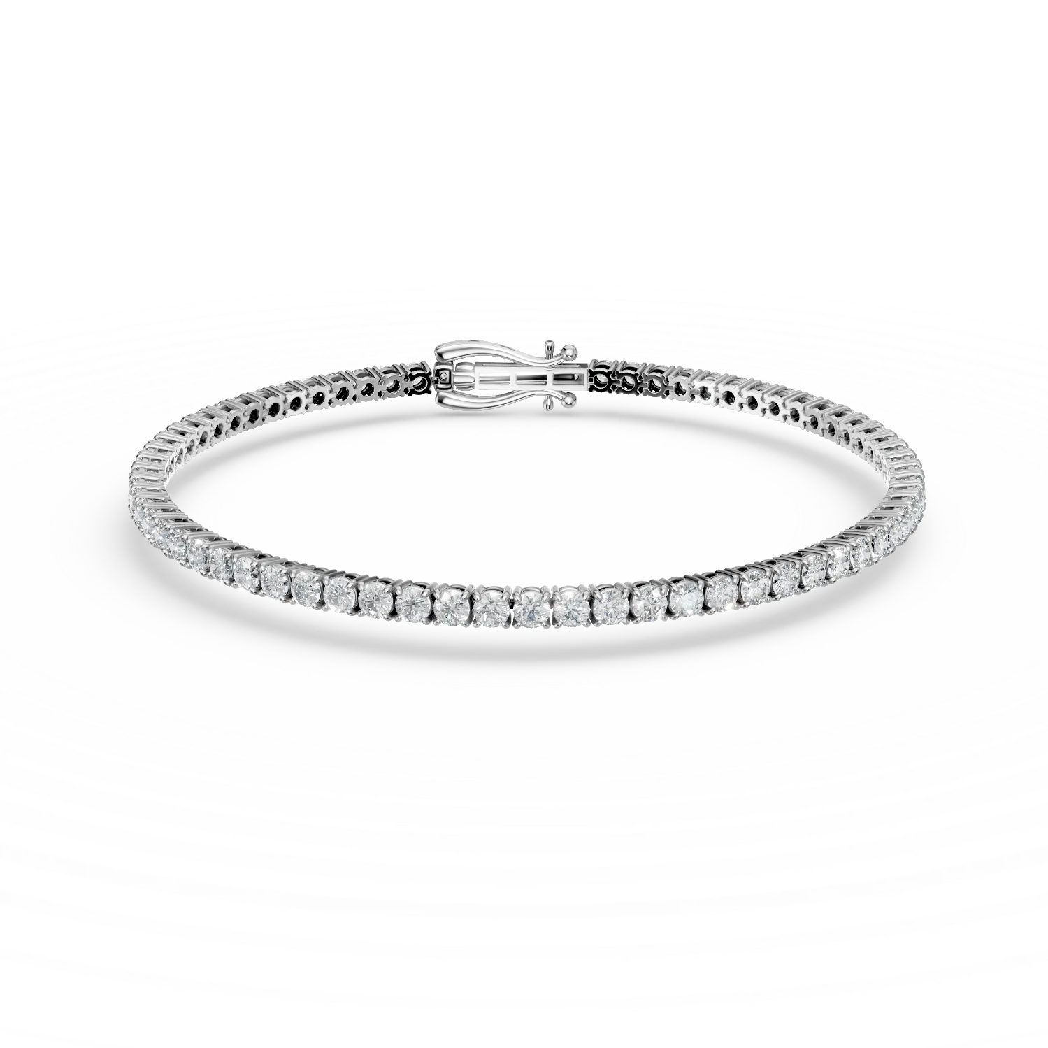 Bratara tennis din aur alb cu diamante de 2.7ct create in laborator