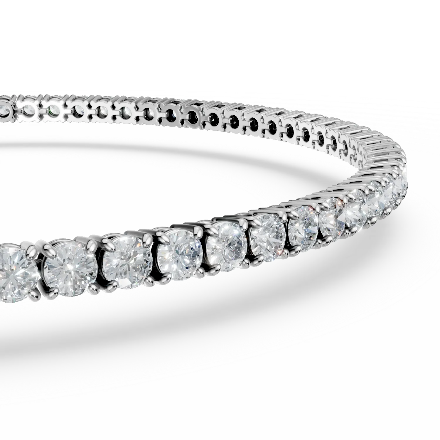 Bratara tennis din aur alb cu diamante de 2.7ct create in laborator