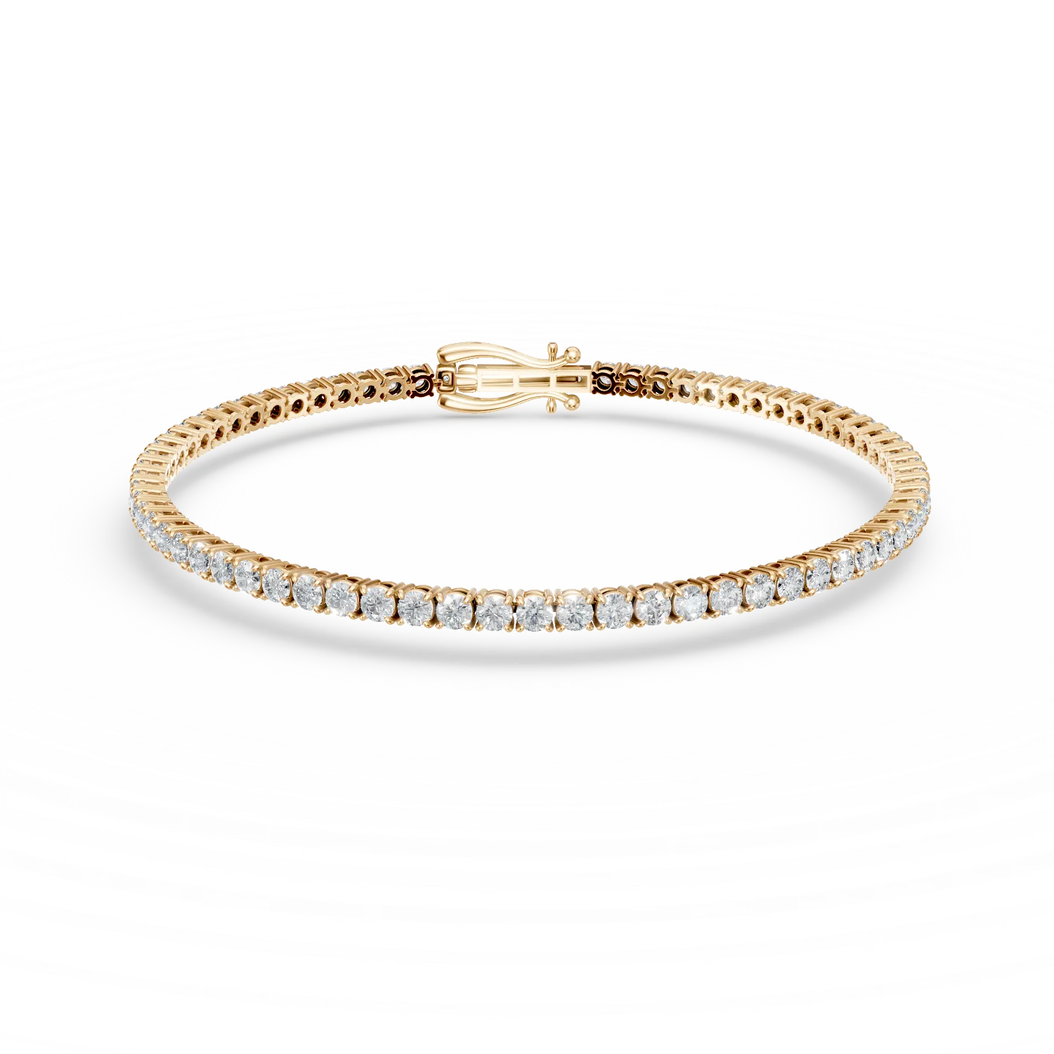 Bratara tennis din aur galben cu diamante de 2.9ct create in laborator