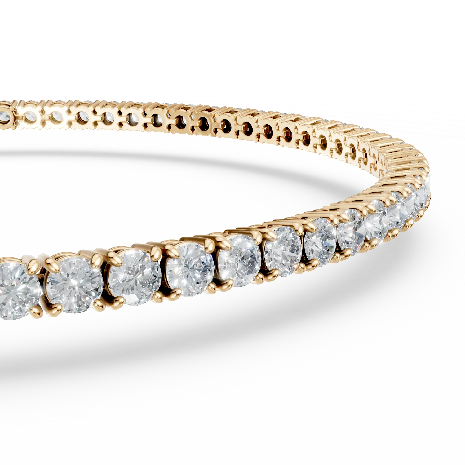 Bratara tennis din aur galben cu diamante de 2.9ct create in laborator