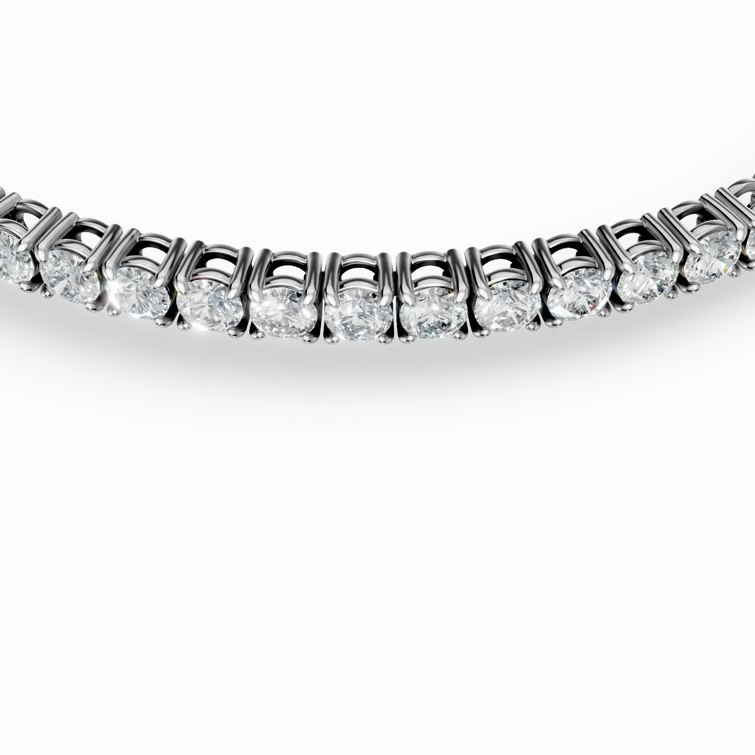 Bratara tennis din aur alb cu diamante de 3ct create in laborator