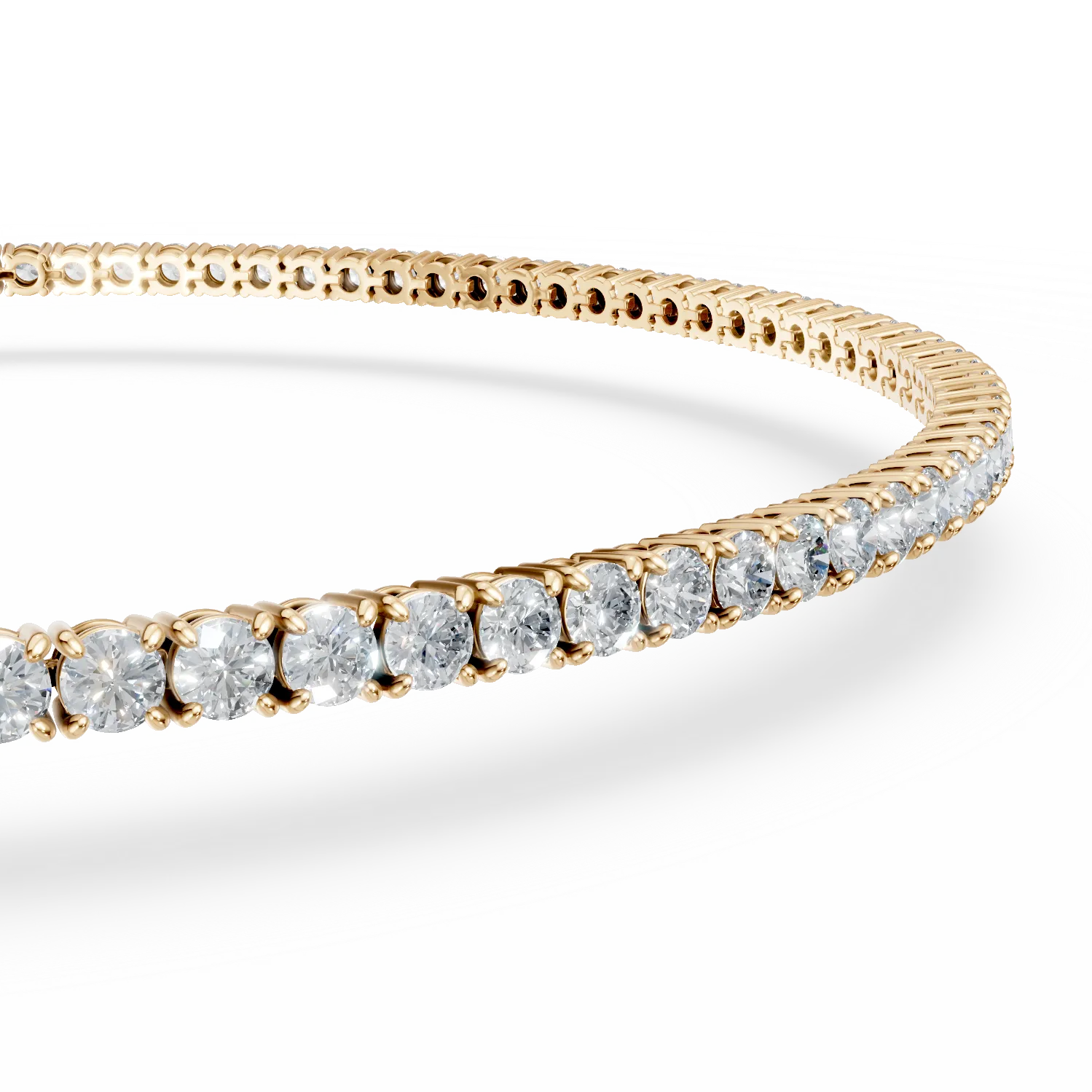 Bratara tennis din aur galben cu diamante de 0.9ct create in laborator