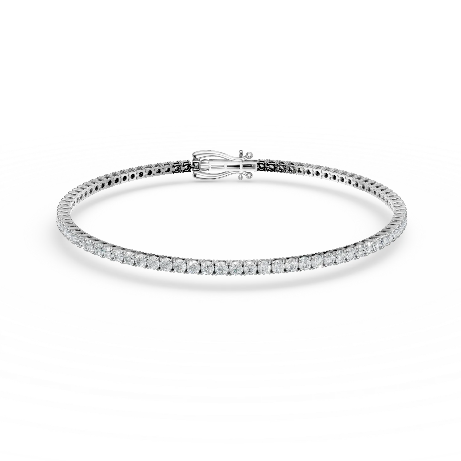 Bratara tennis din aur alb cu diamante de 1.05ct create in laborator