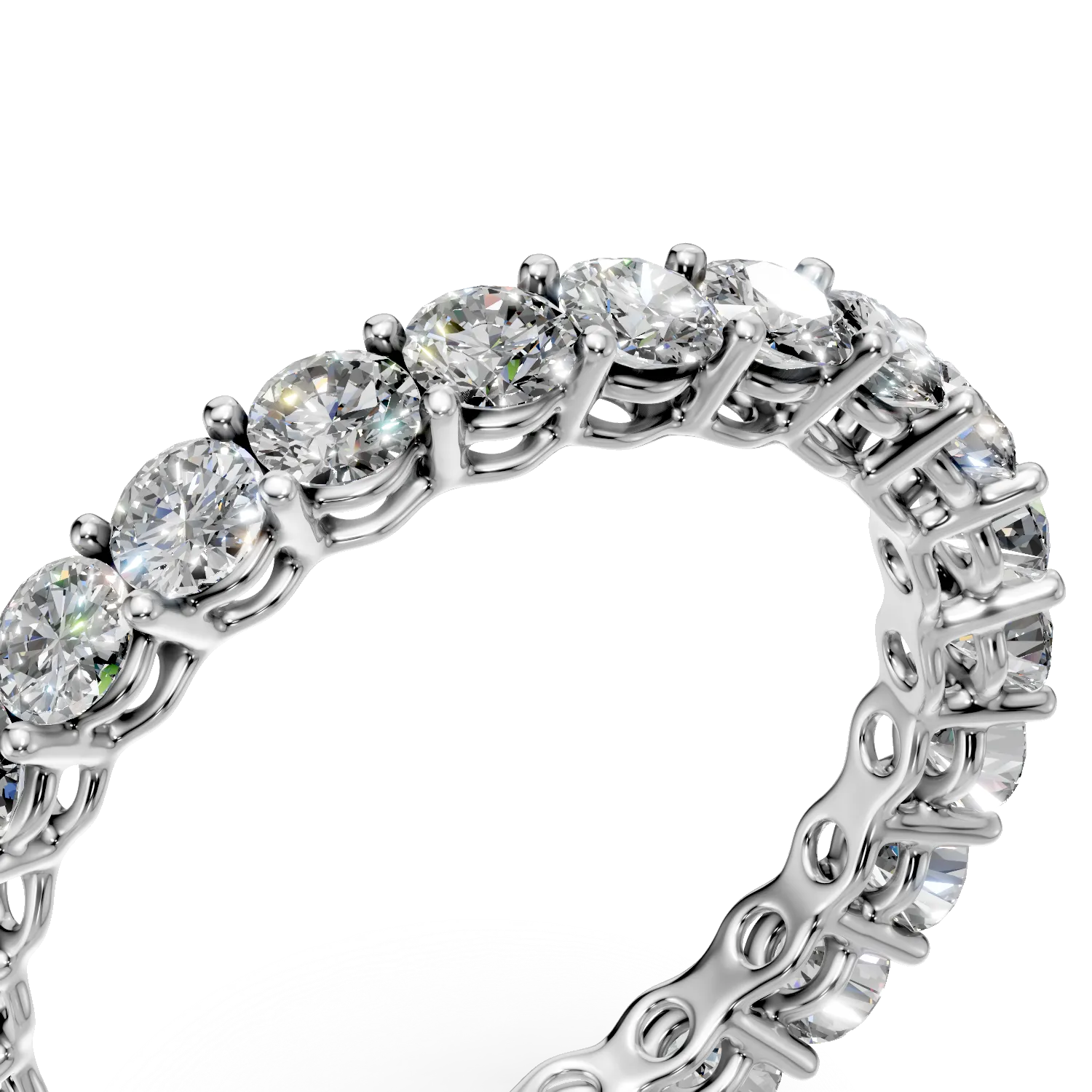 Inel eternity din aur alb cu diamante de 1.5ct create in laborator