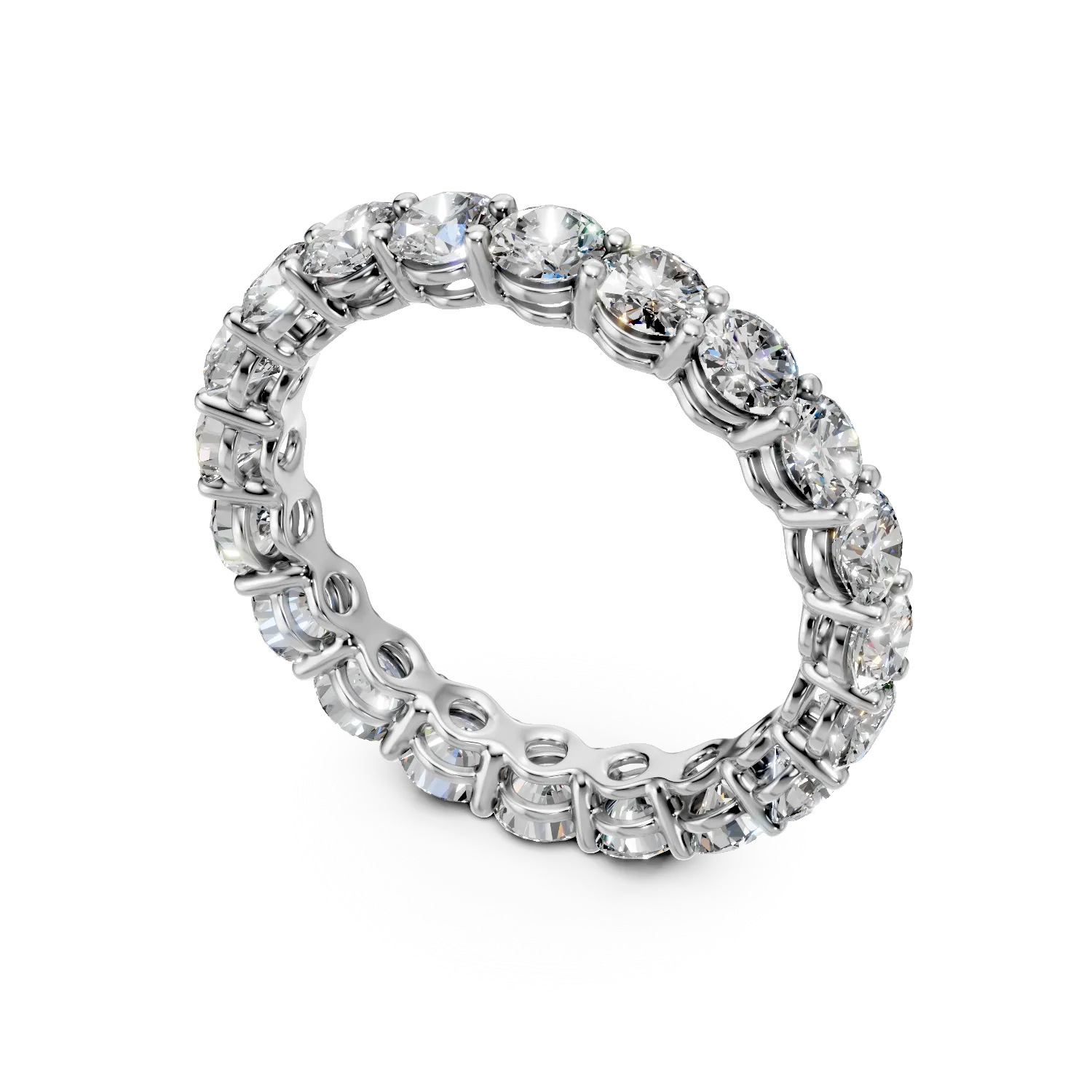 Inel eternity din aur alb cu diamante de 2.2ct create in laborator